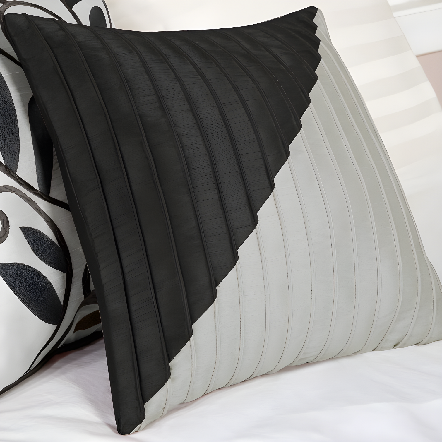 Madison Park Amherst 7 Piece Striped and Pleated Comforter Set