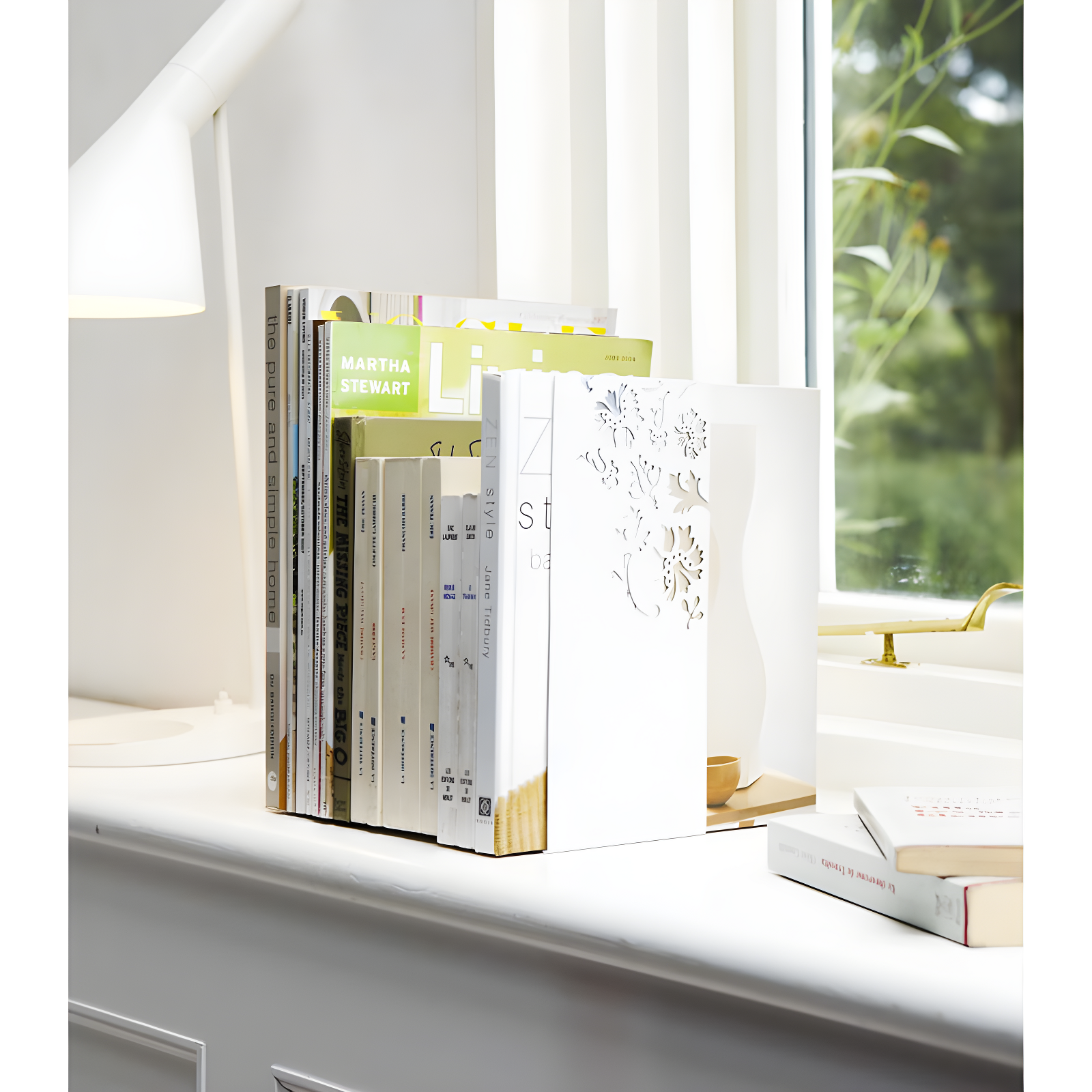 Yamazaki Home Kirie L-Shaped Book End, Large, Steel, Large, No Assembly Req. (Set of 2)