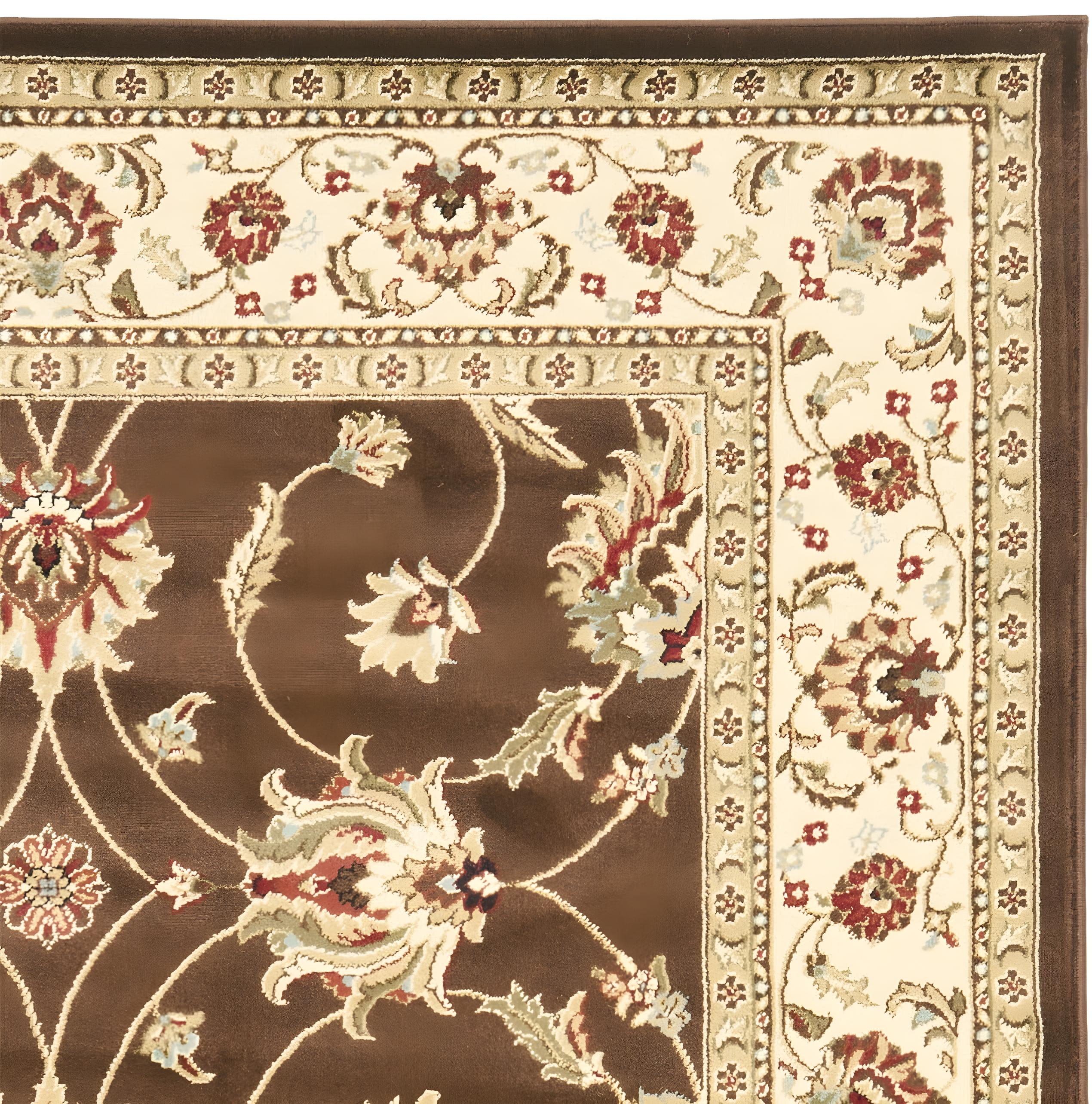 Lyndhurst LNH553 Power Loomed Area Rug - Brown/Ivory - 5'3"x7'6" - Safavieh
