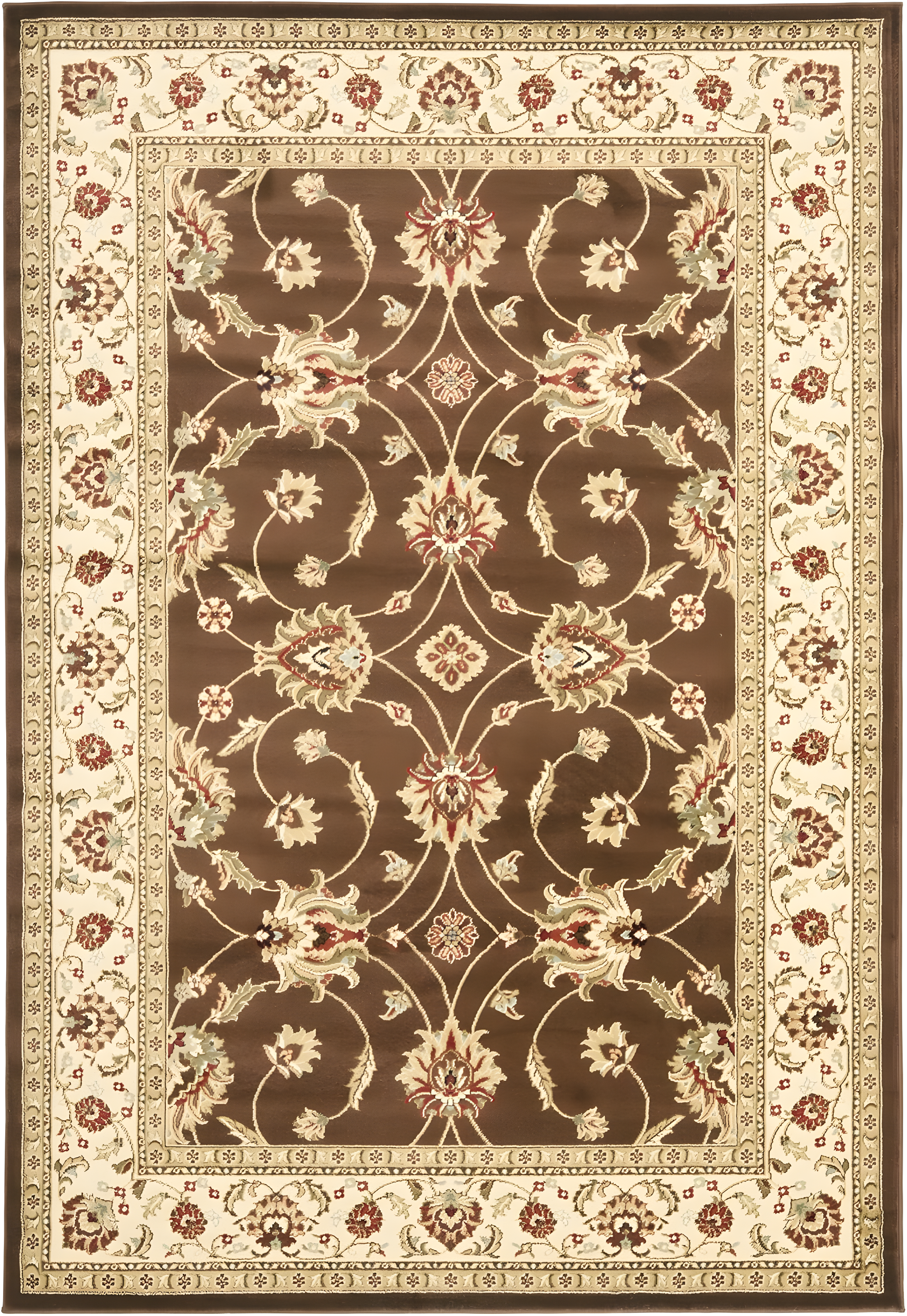 Lyndhurst LNH553 Power Loomed Area Rug - Brown/Ivory - 5'3"x7'6" - Safavieh