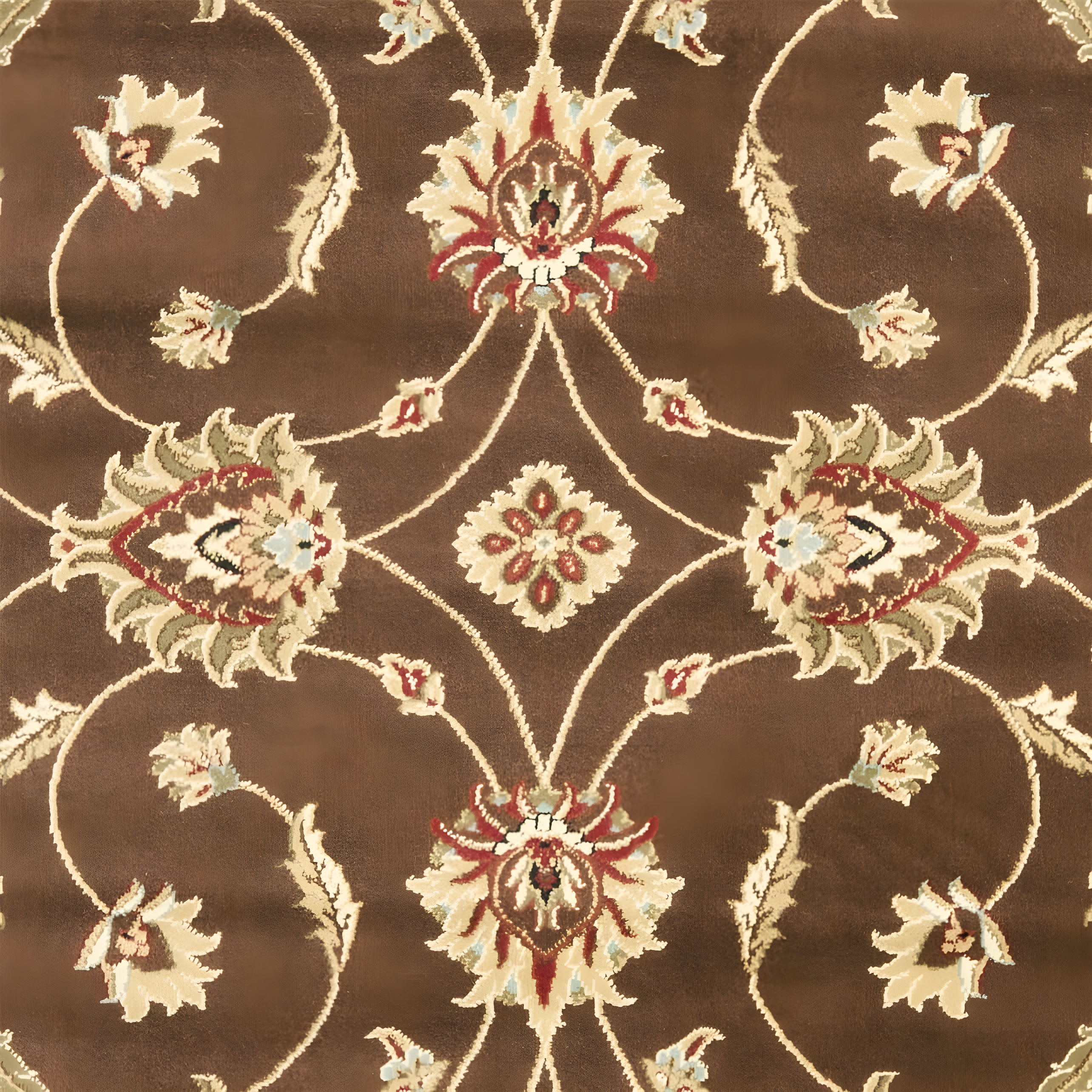 Lyndhurst LNH553 Power Loomed Area Rug - Brown/Ivory - 5'3"x7'6" - Safavieh