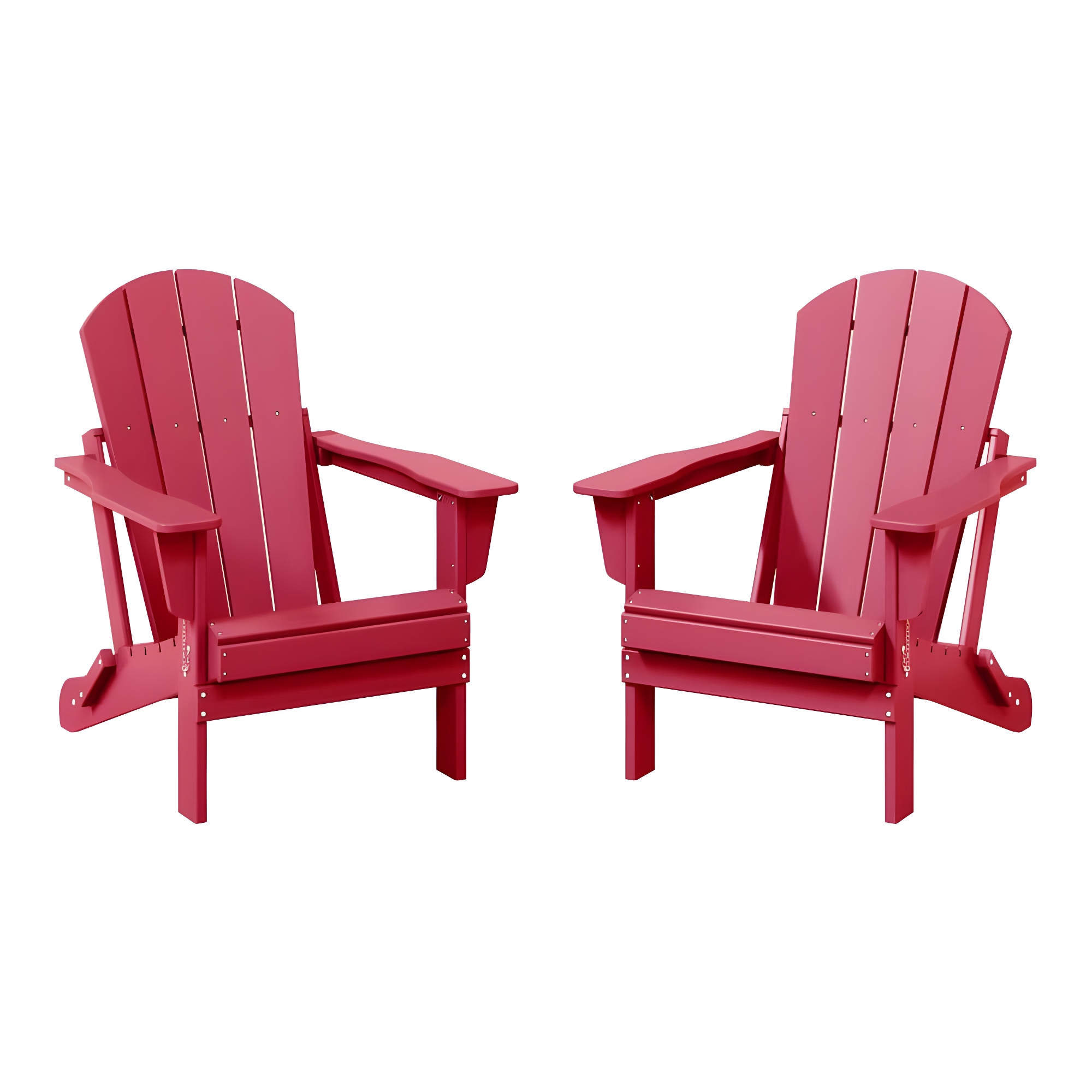 Red Poly Adirondack Outdoor Folding Armchair Set of 2