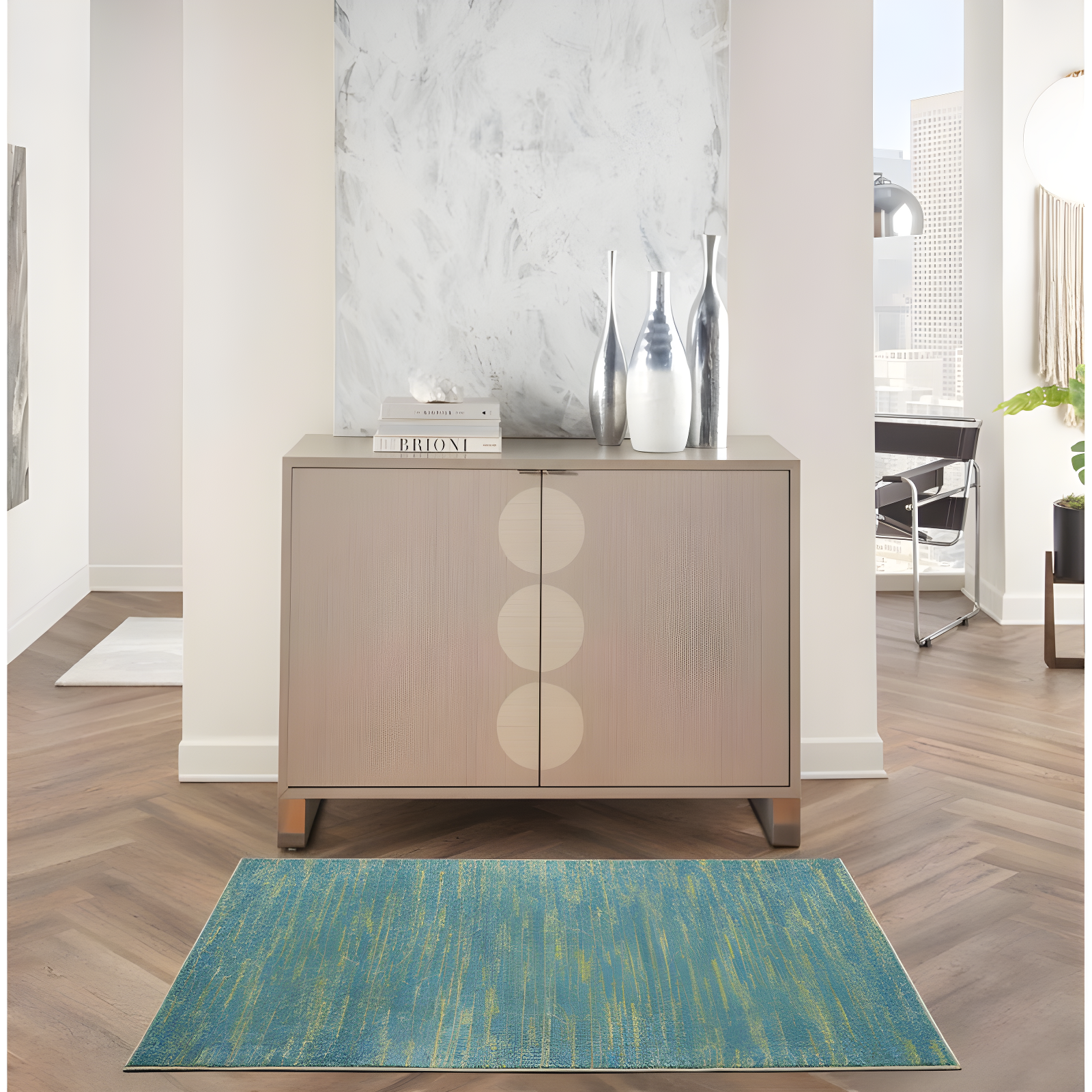 Nourison Nourison Essentials NRE01 Indoor/outdoor Area Rug - Blue Green 3' x 5'