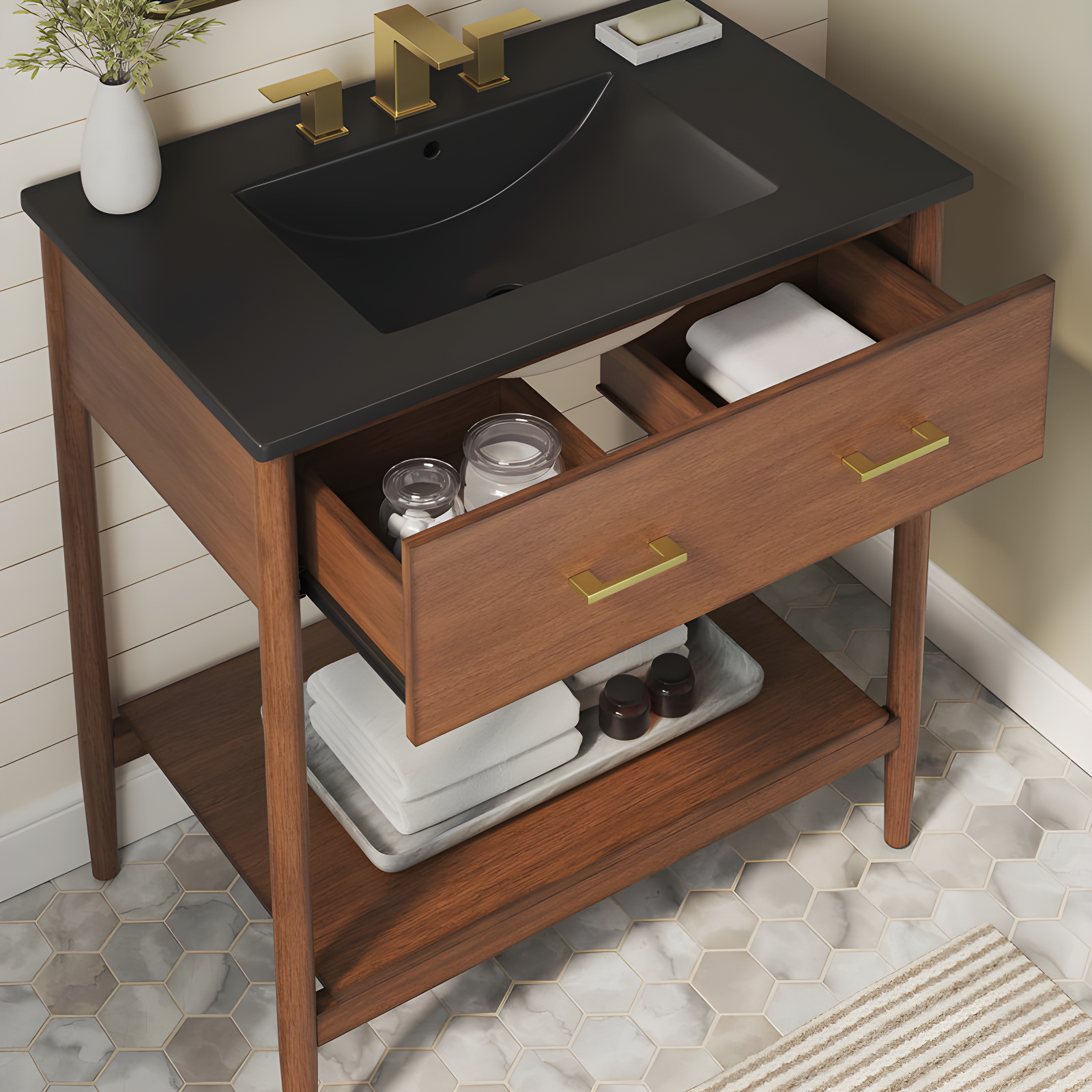 Modway Modway Zaire 30'' Single Bathroom Vanity with Ceramic Top