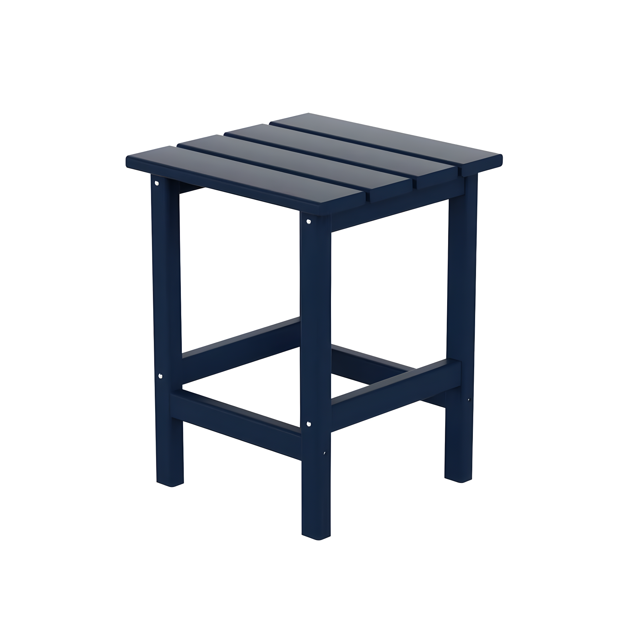 Polytrends  Laguna Hdpe All Weather Outdoor Patio Square Side Table Navy Blue