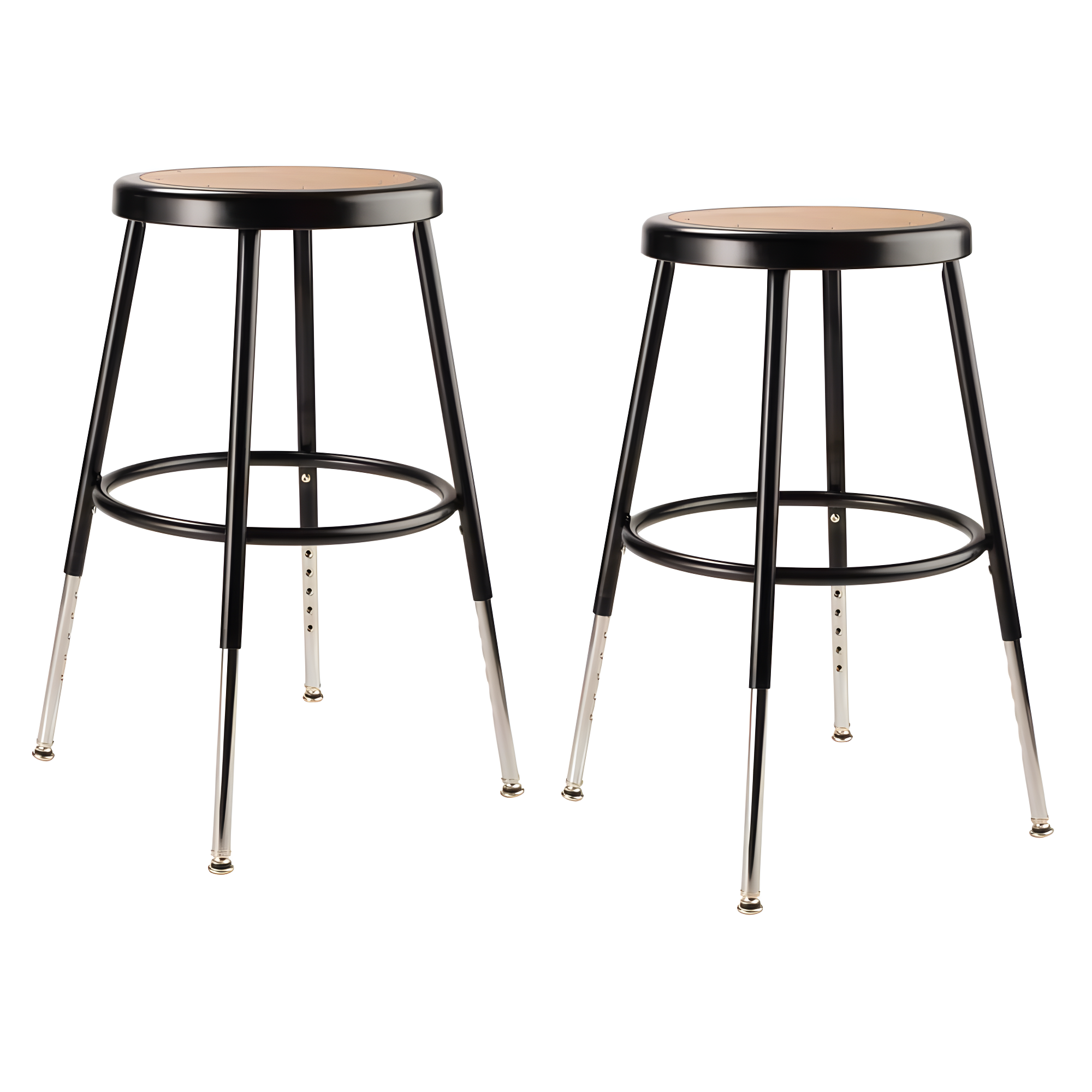 National Public Seating Adjustable Height Ergonomic Lab Stool with Footring (Set of 2)