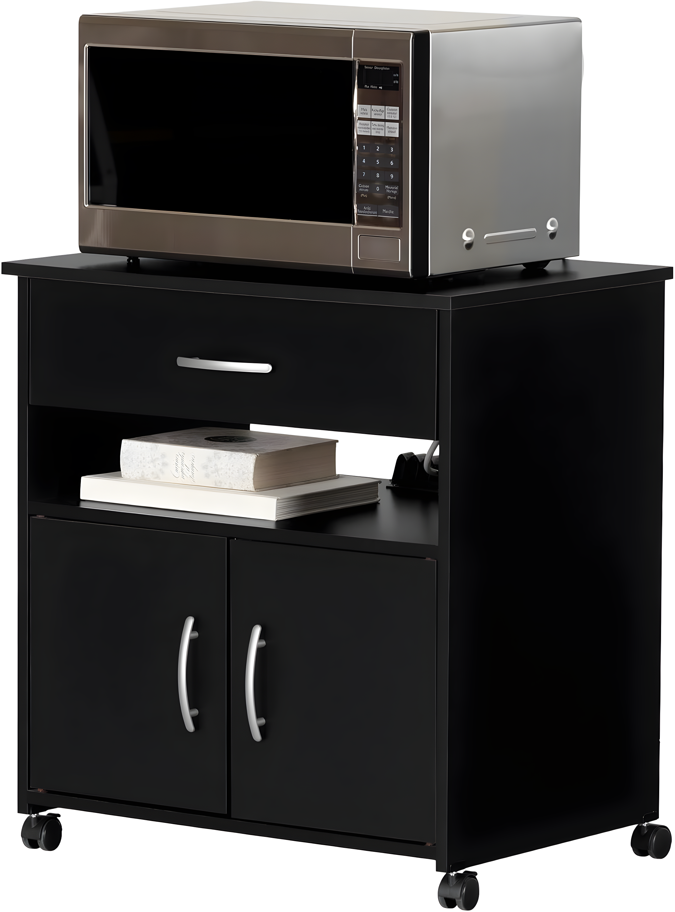 South Shore Axess 29.25'' H x 26.75'' W 2 - Cabinet Utility Cart with Wheels