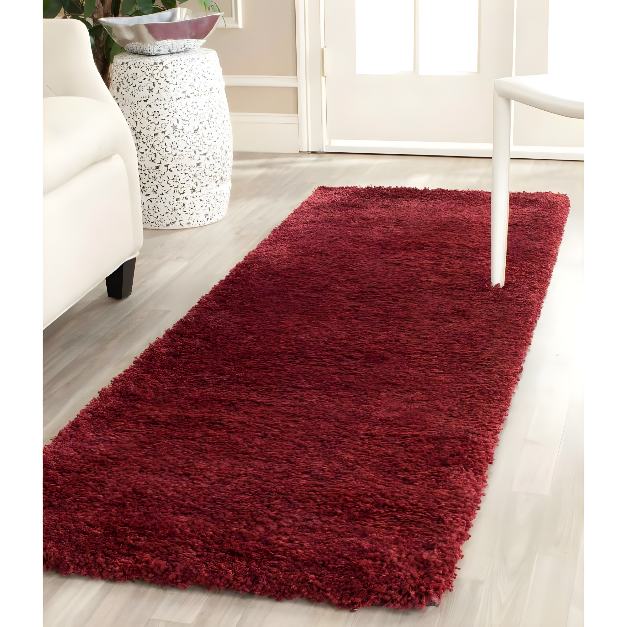 Shag SG151 Power Loomed Indoor Accent Rug - Maroon - 2'3"x5' - Safavieh.