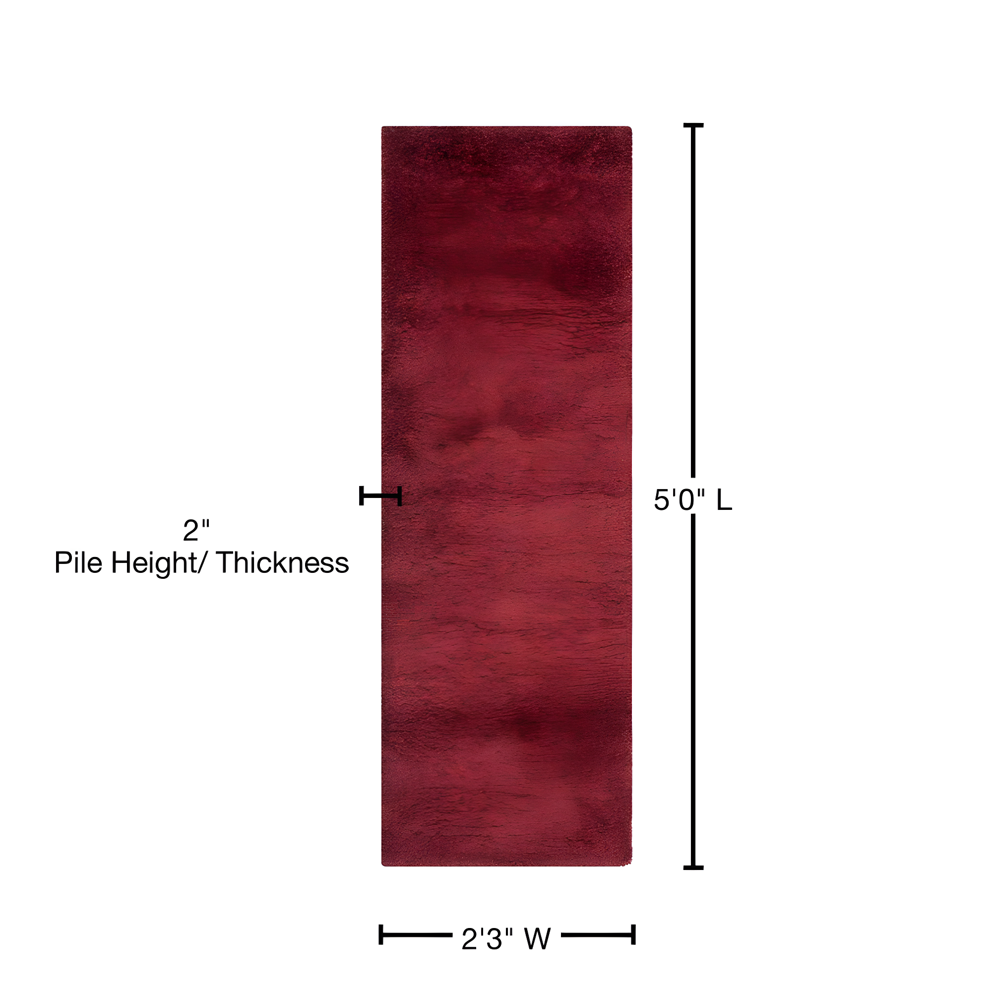 Shag SG151 Power Loomed Indoor Accent Rug - Maroon - 2'3"x5' - Safavieh.