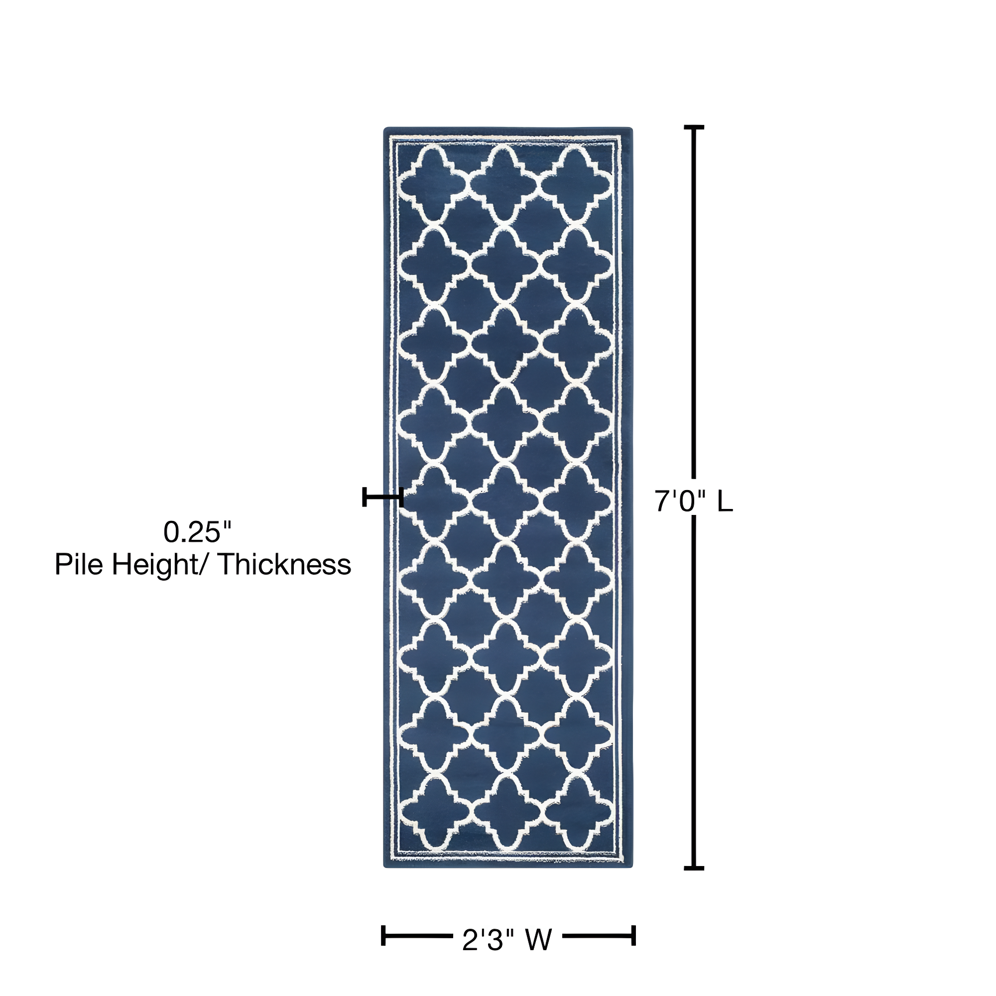 Amherst AMT422 Power Loomed Indoor Runner Rug - Navy/Beige - 2'3"x7' - Safavieh