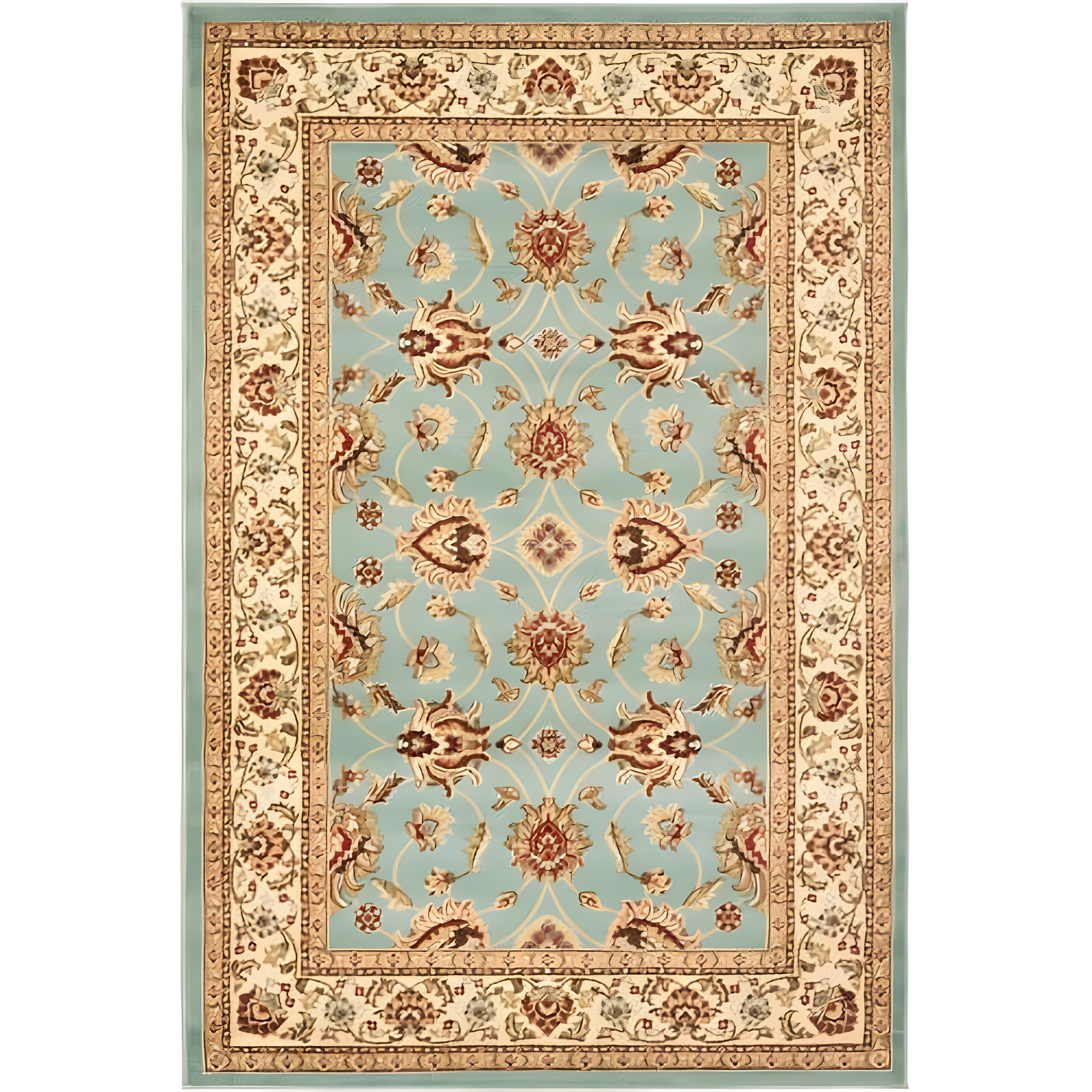 Lyndhurst LNH553 Power Loomed Area Rug - Blue/Ivory - 8'9"x12' - Safavieh.