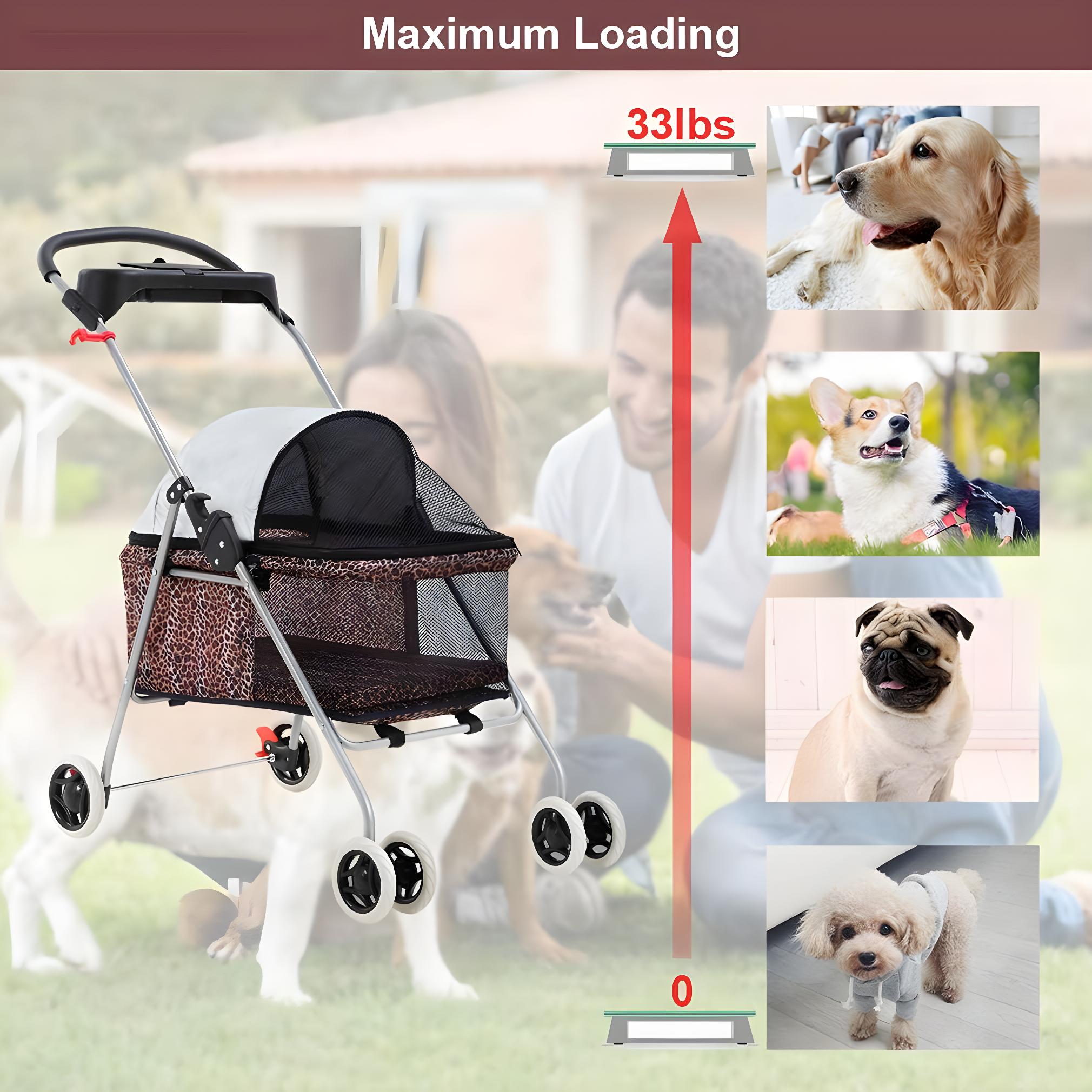 Foldable Pet Jogger Stroller