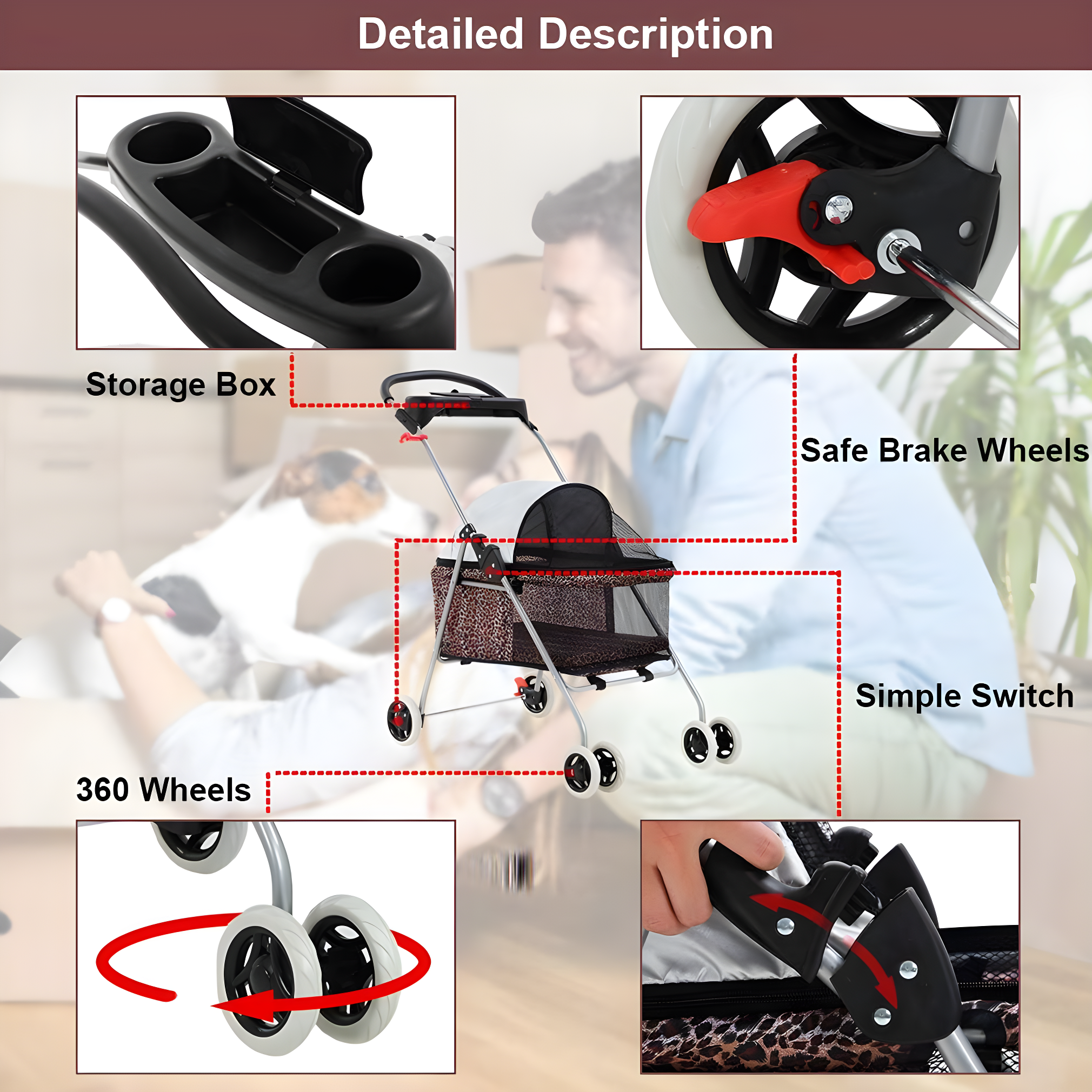 Foldable Pet Jogger Stroller