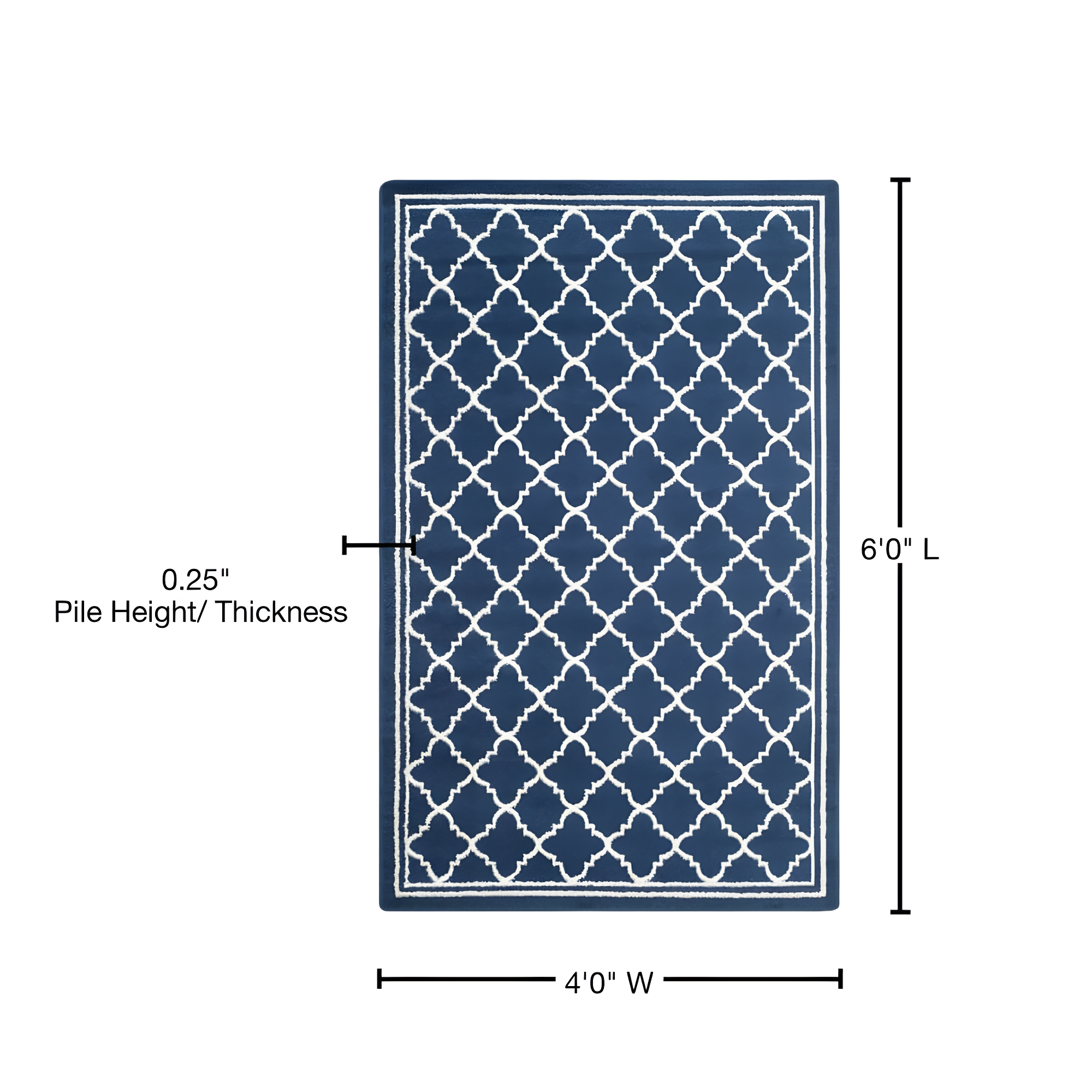 Amherst AMT422 Power Loomed Indoor Area Rug - Navy/Beige - 4'x6' - Safavieh