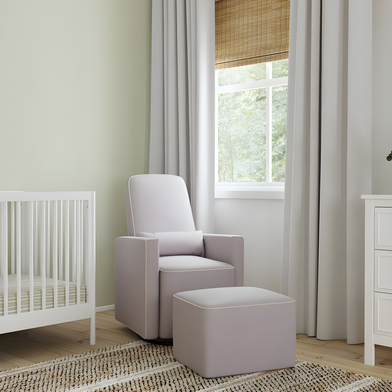daVinci Olive Swivel Glider with Ottoman