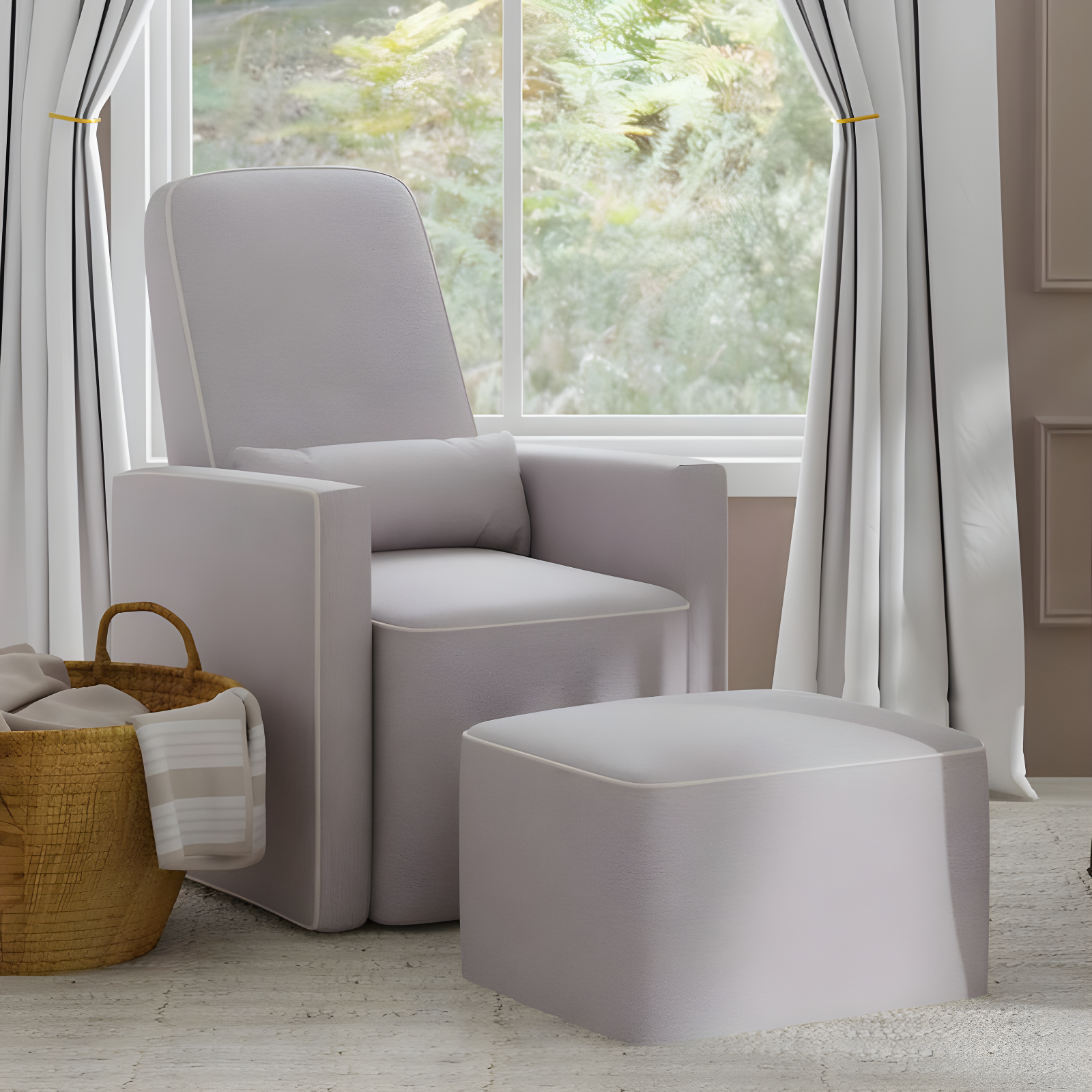 daVinci Olive Swivel Glider with Ottoman