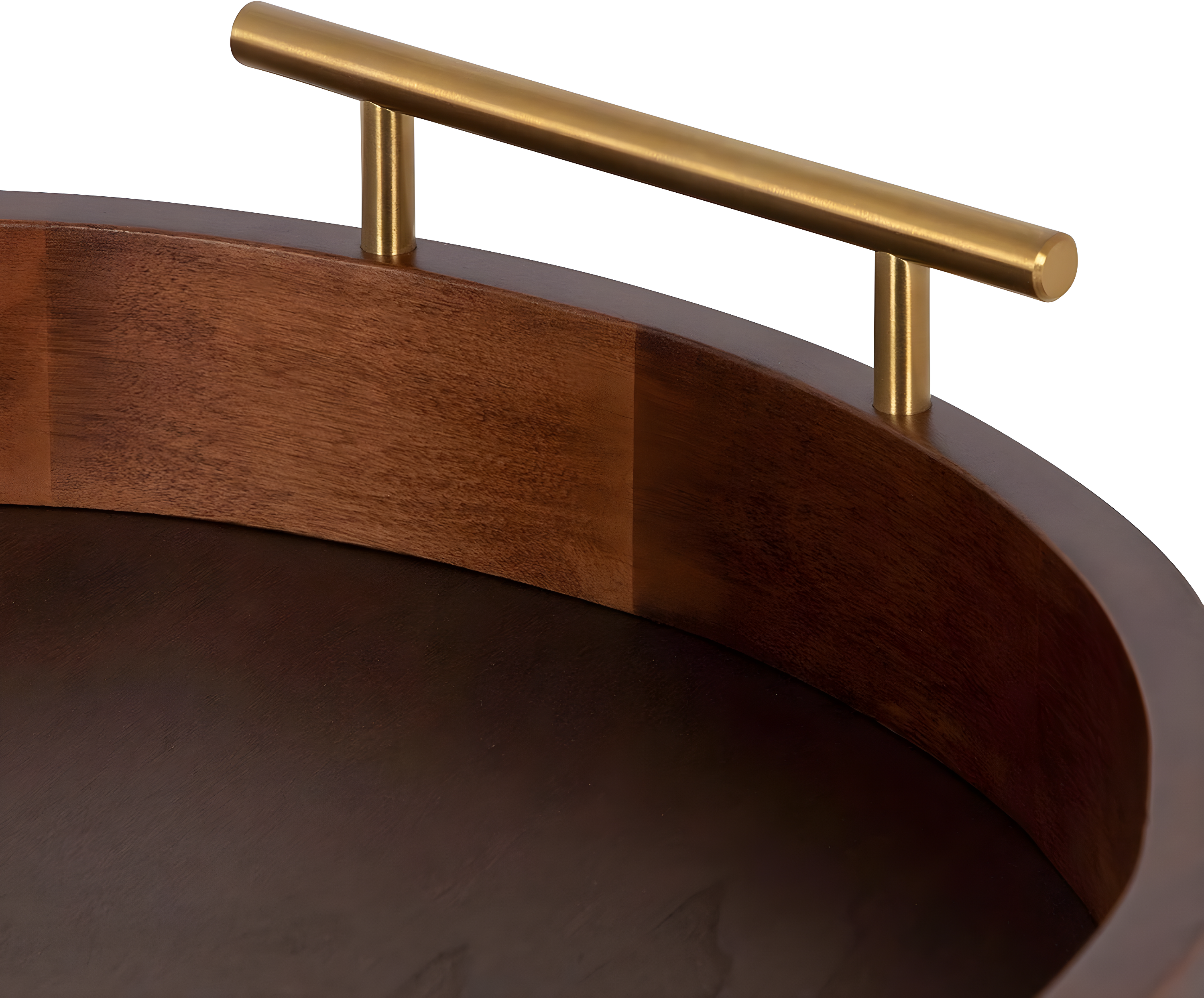 Kate and Laurel Lipton Tray, 18" Diameter, Walnut Brown