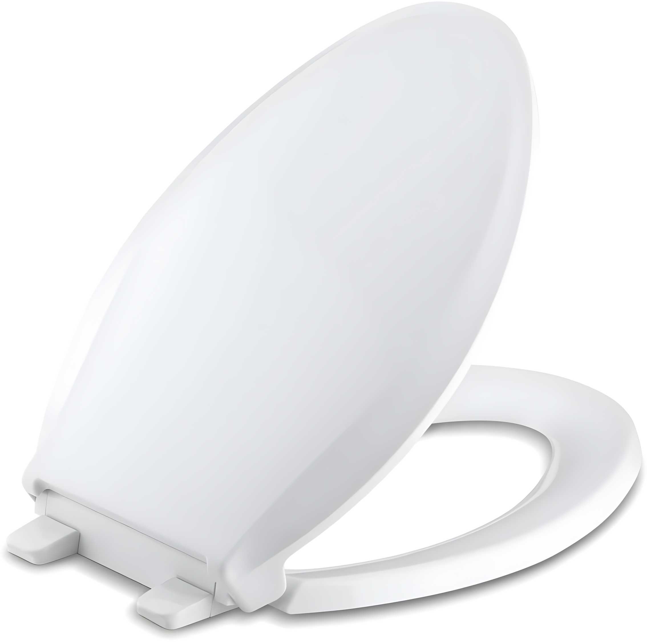 KOHLER 4636-RL-0 Cachet ReadyLatch Elongated Toilet Seat, Quiet-Close Lid and Seat, Countoured Seat, Grip-Tight Bumpers and Installation Hardware, White