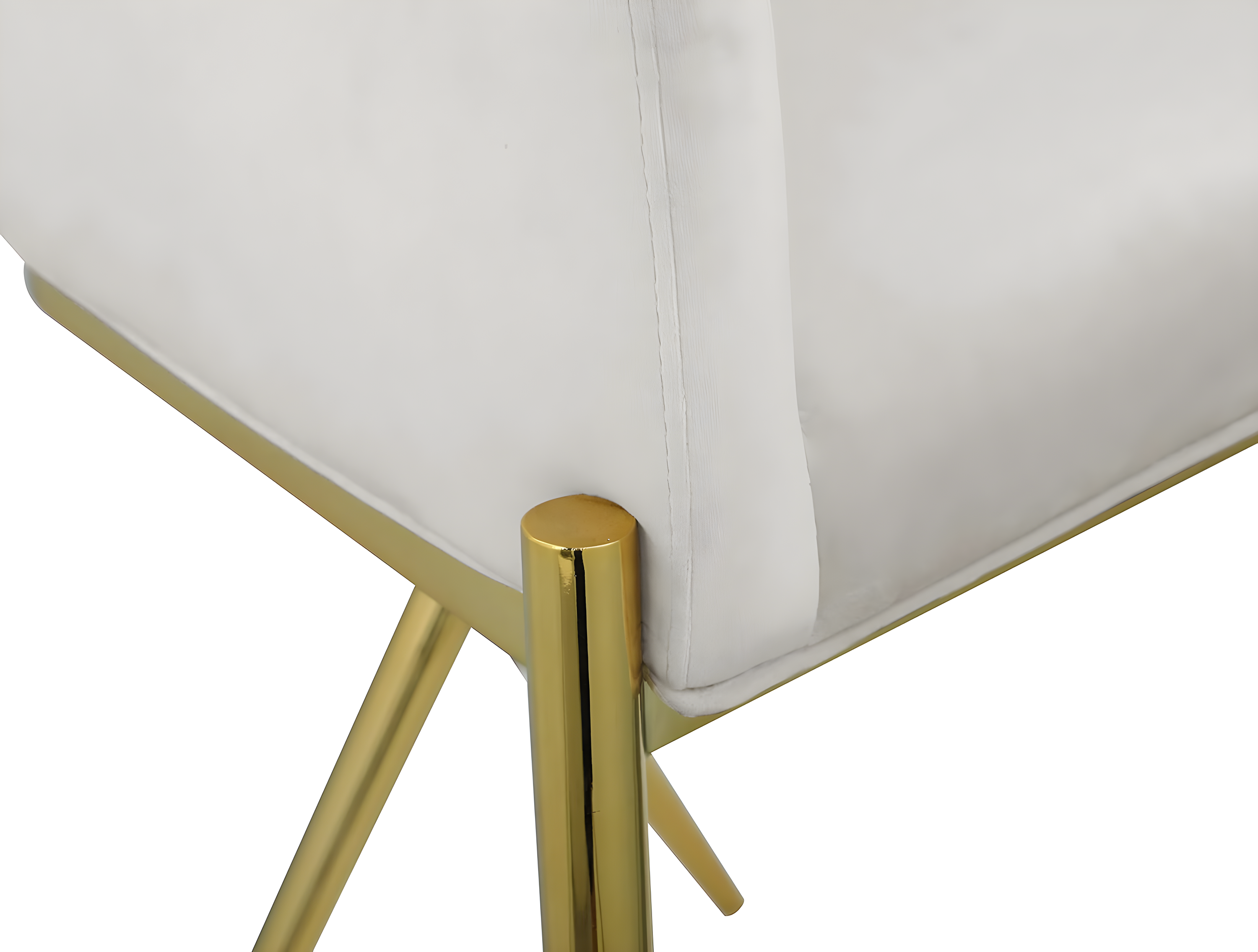 Meridian Furniture 867Cream-C Xavier Collection Velvet Upholstered Counter Stool with Sturdy Gold Metal Legs, Cream, 23.5" W x 22.5" D x 38" H