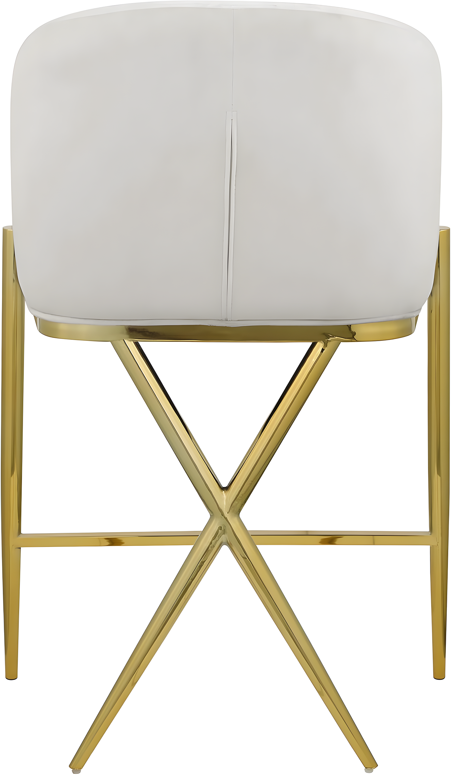 Meridian Furniture 867Cream-C Xavier Collection Velvet Upholstered Counter Stool with Sturdy Gold Metal Legs, Cream, 23.5" W x 22.5" D x 38" H