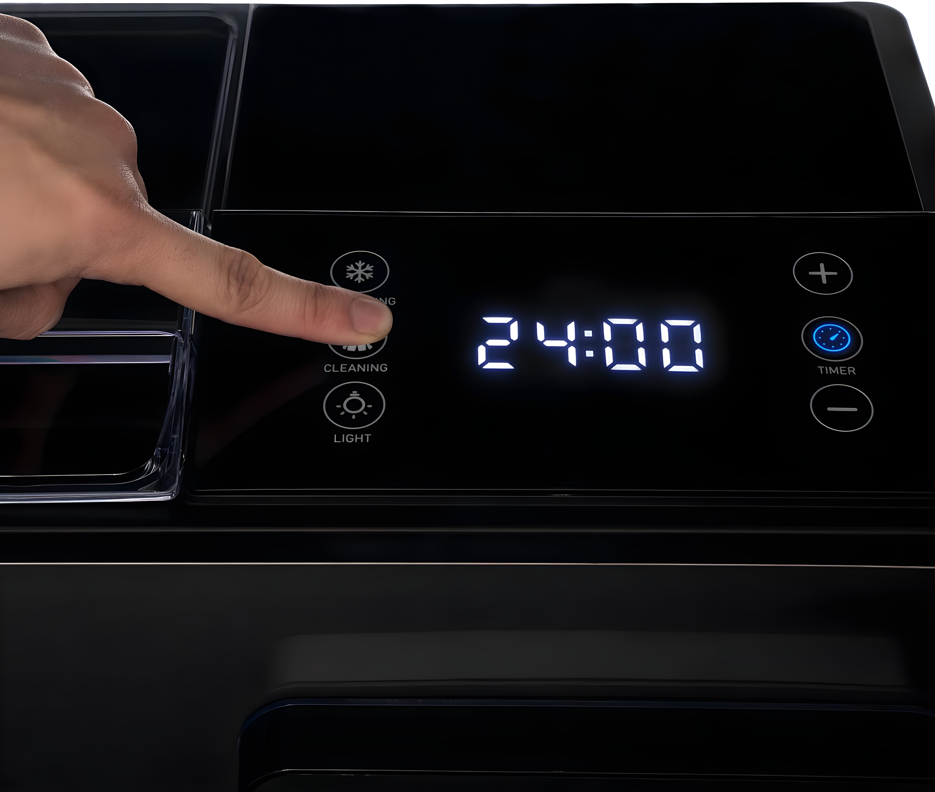 Luma Nugget Countertop Ice Maker, 44 lbs in 24 hours, Black Stainless Steel Ice Machine