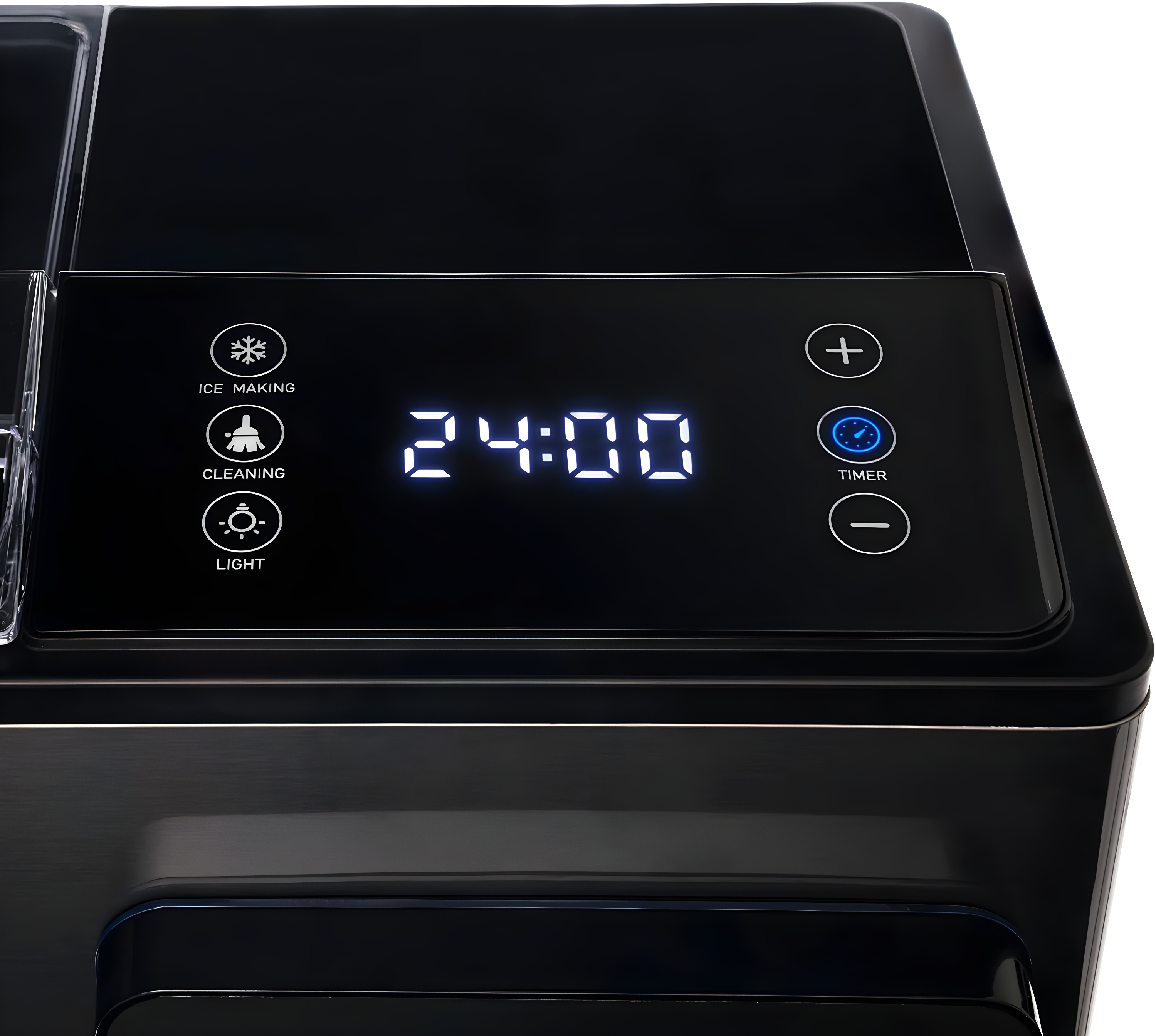 Luma Nugget Countertop Ice Maker, 44 lbs in 24 hours, Black Stainless Steel Ice Machine