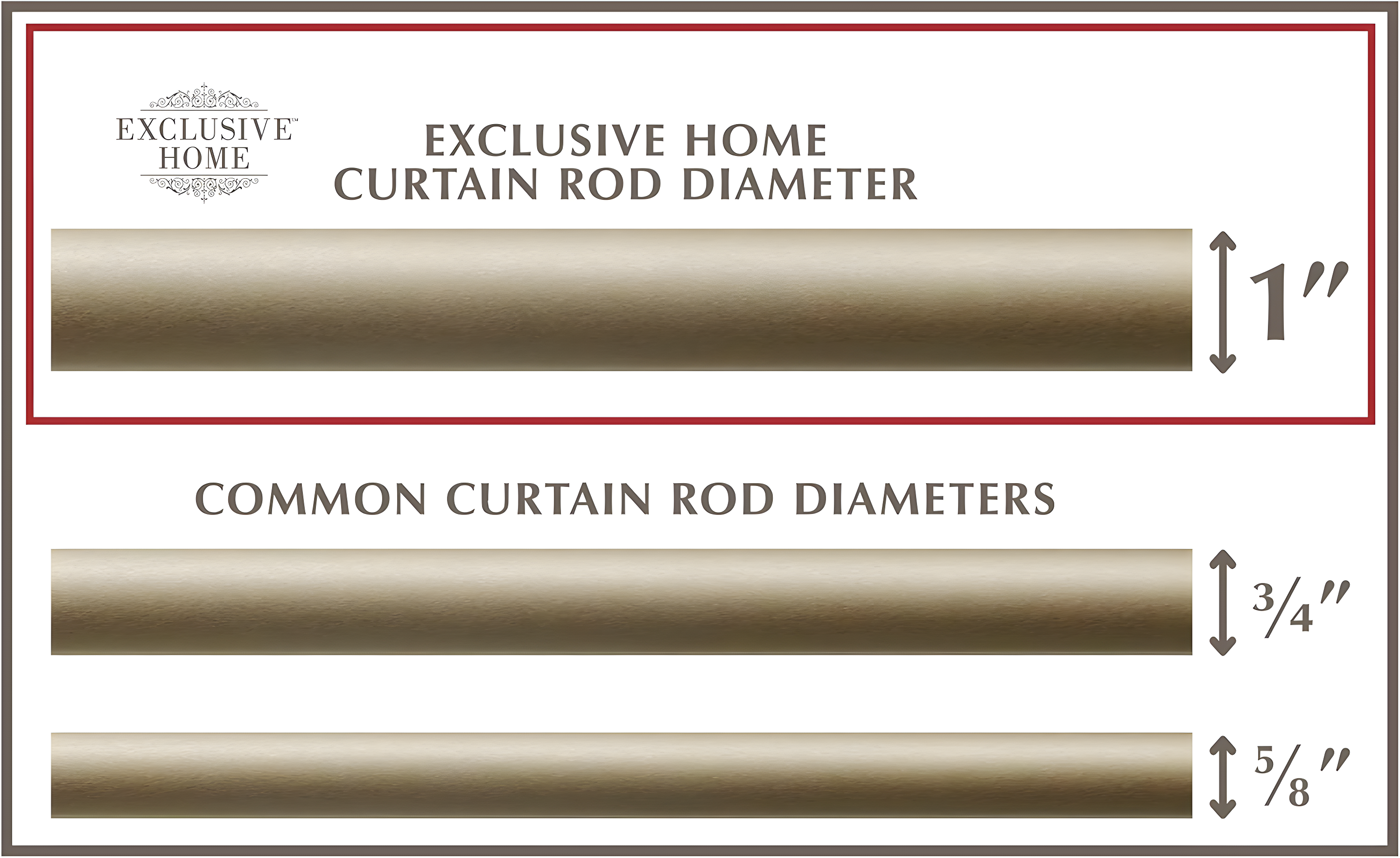 Exclusive Home 66"-120" Napoleon Curtain Rod - Gold
