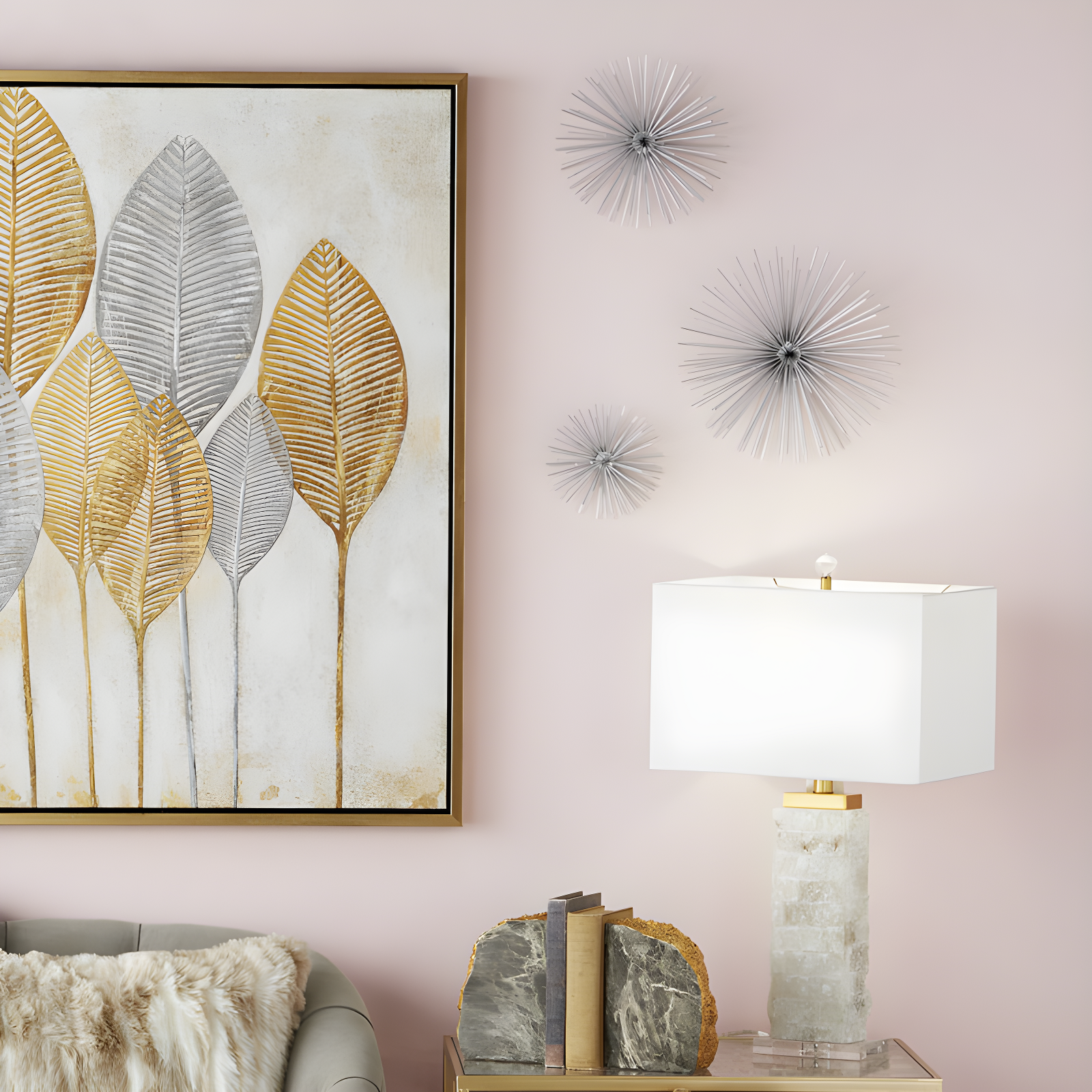 Metal 3D Short Spike Starburst Home Wall Decor