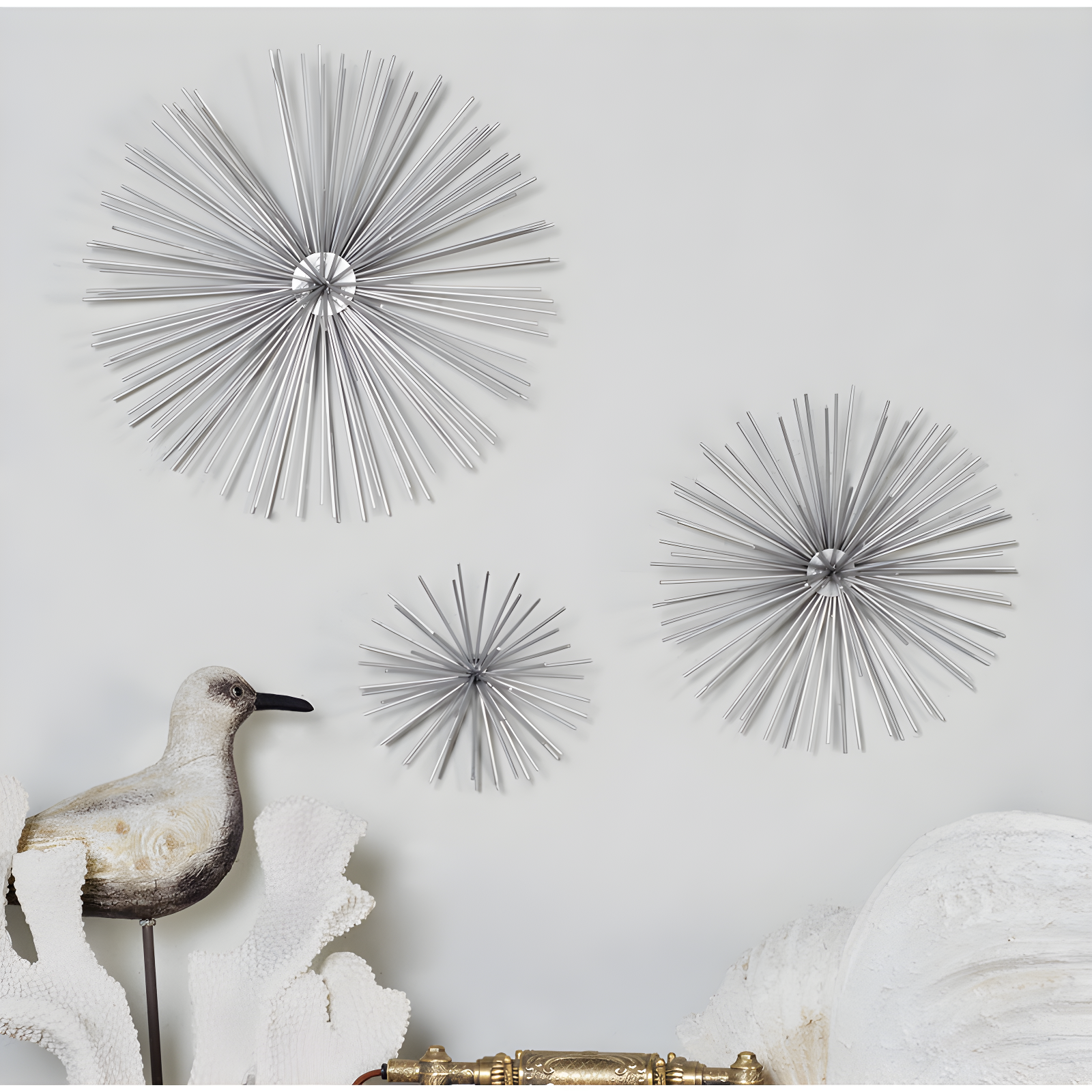 Metal 3D Short Spike Starburst Home Wall Decor