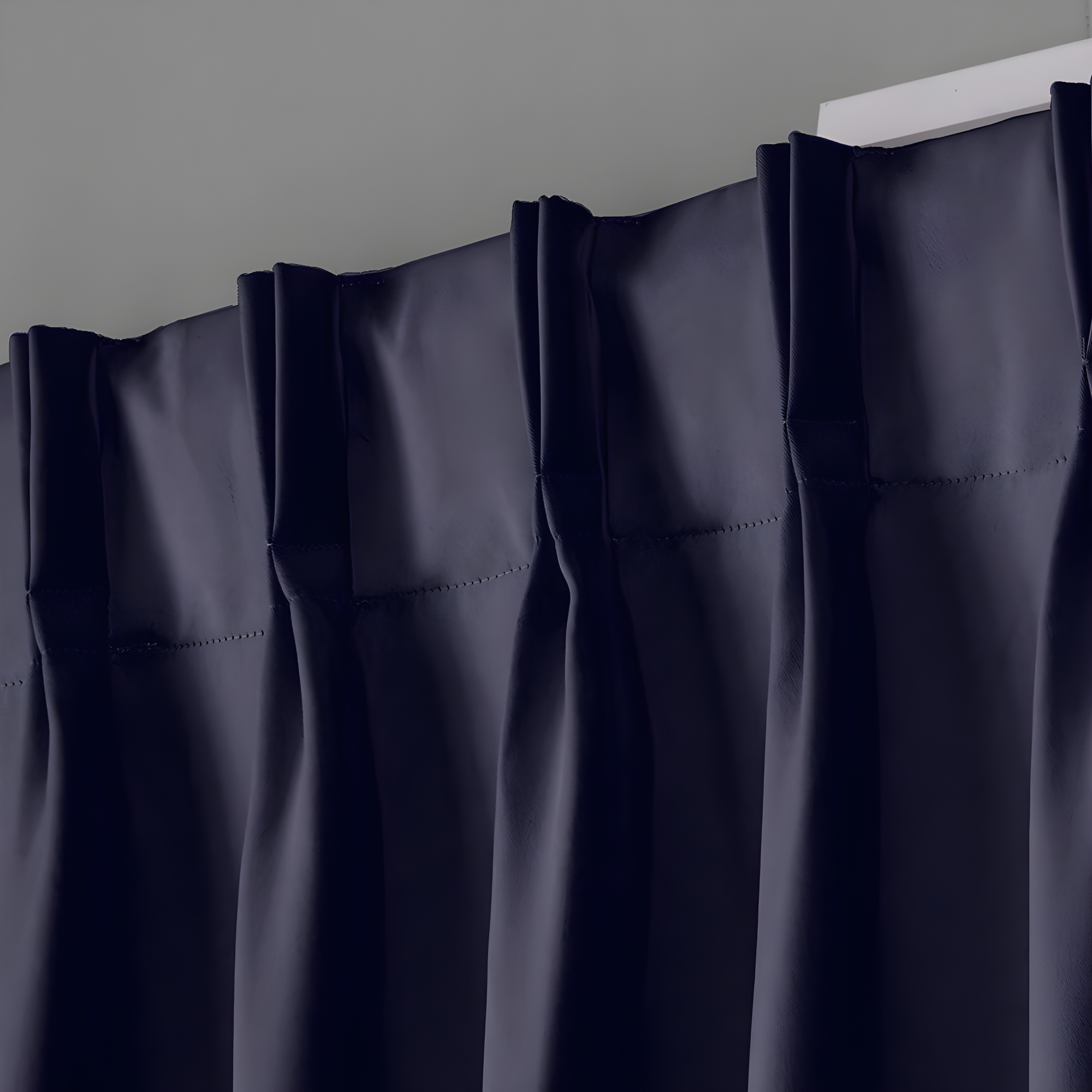 Set of 2 84"x52" Sateen Pinch Pleat Woven Blackout Back Tab Window Curtain Panel Blue Blue - Exclusive Home: Thermal Insulated Drapes