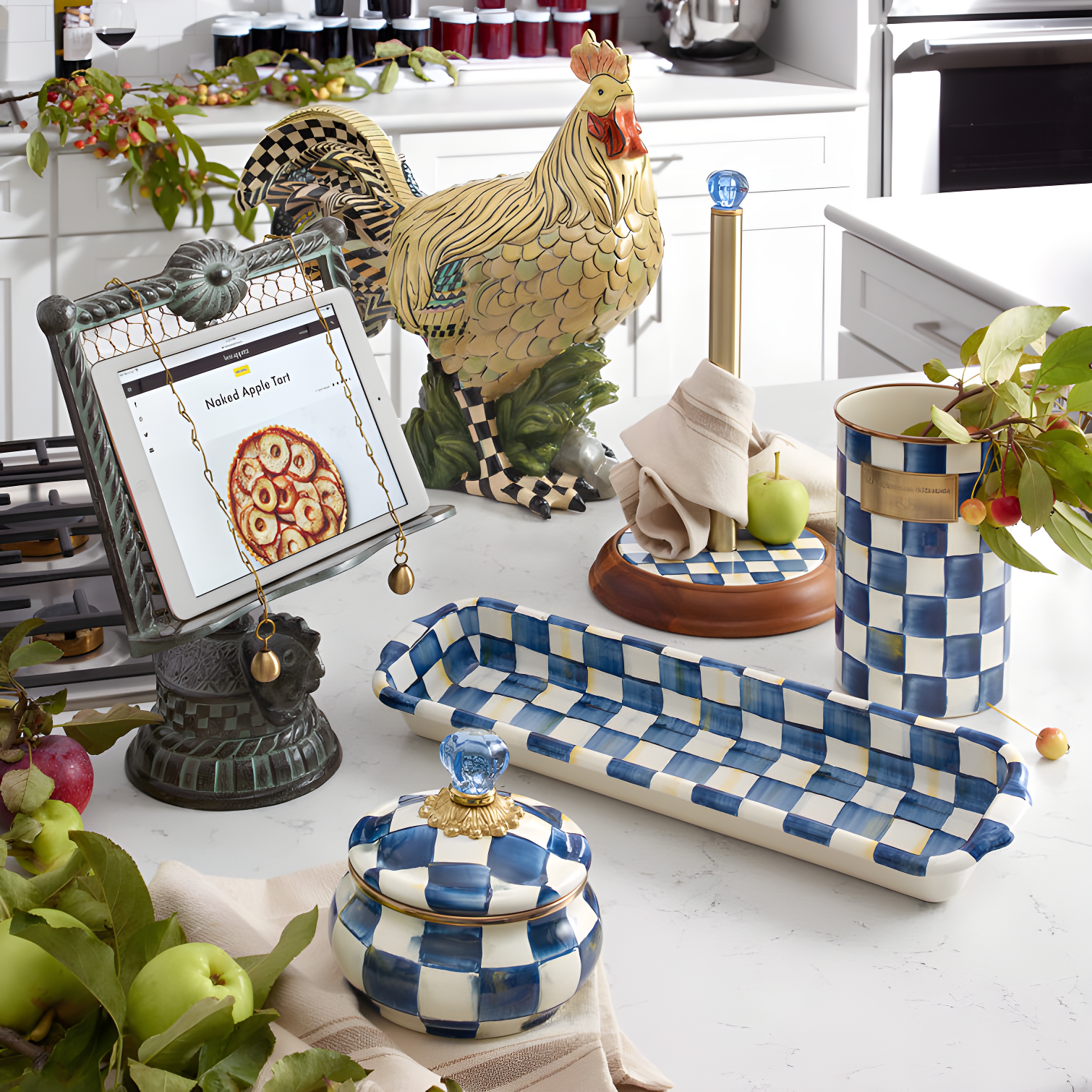 MacKenzie-Childs Check Utensil Crock