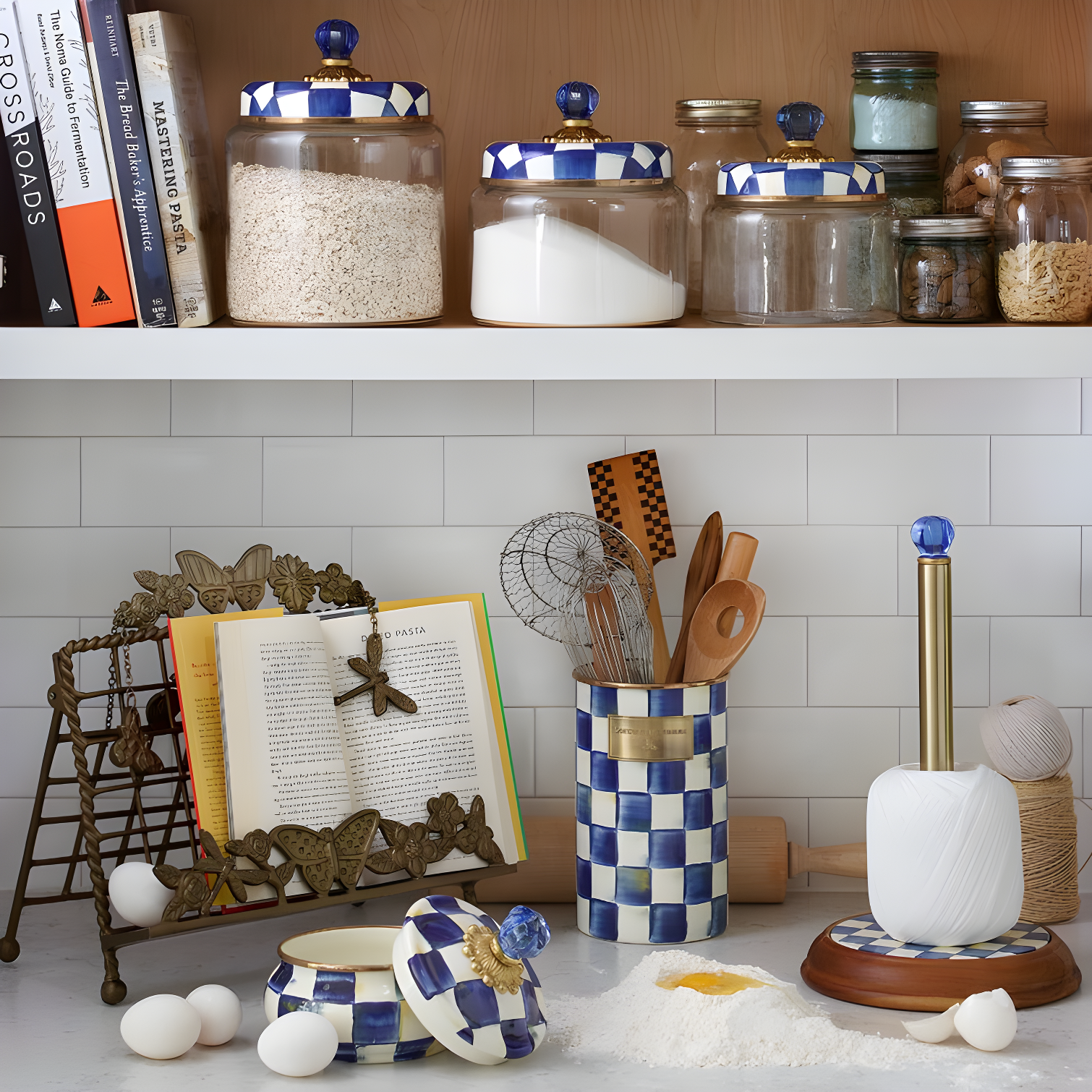 MacKenzie-Childs Check Utensil Crock