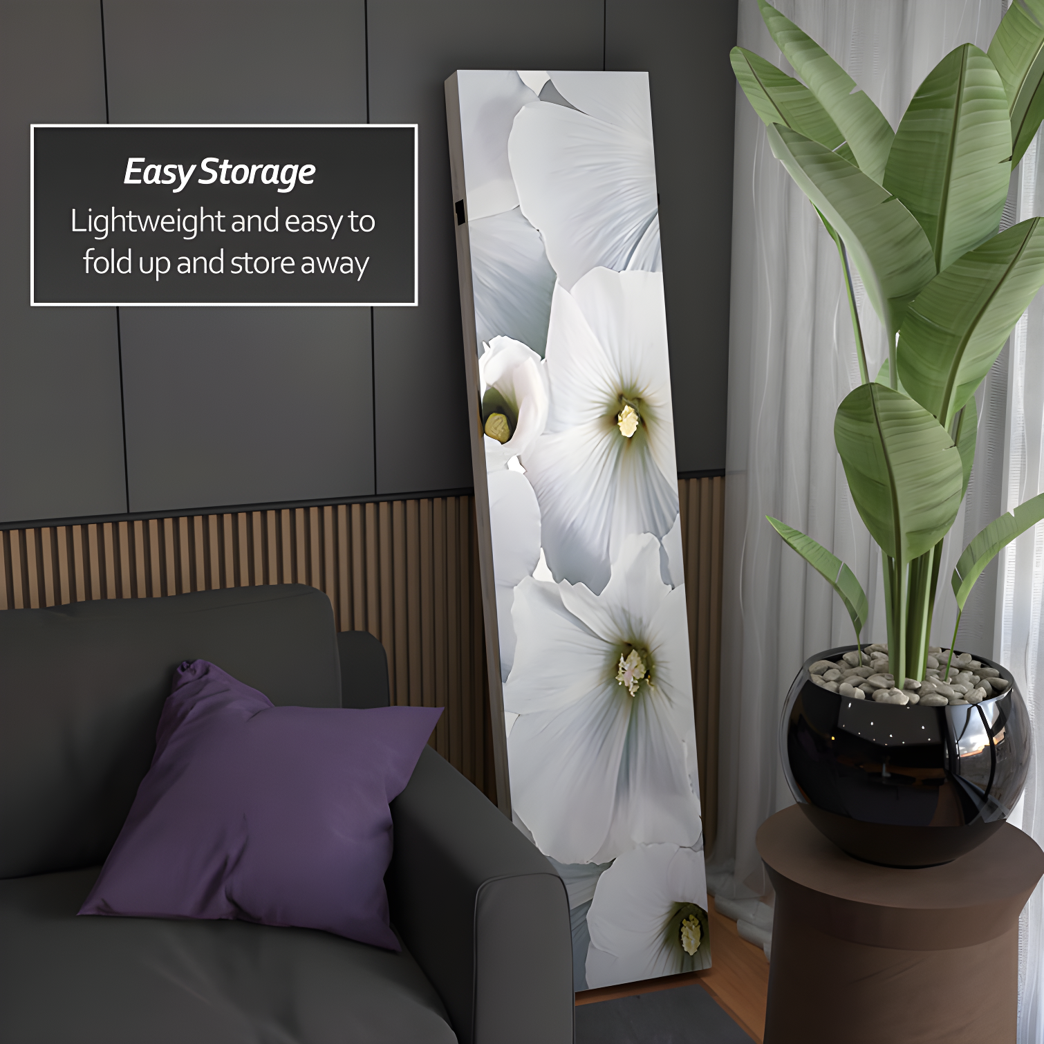 Red Lantern 6 ft. Tall Floral Double Sided Room Divider, 71 inches high and 3 Panels wide