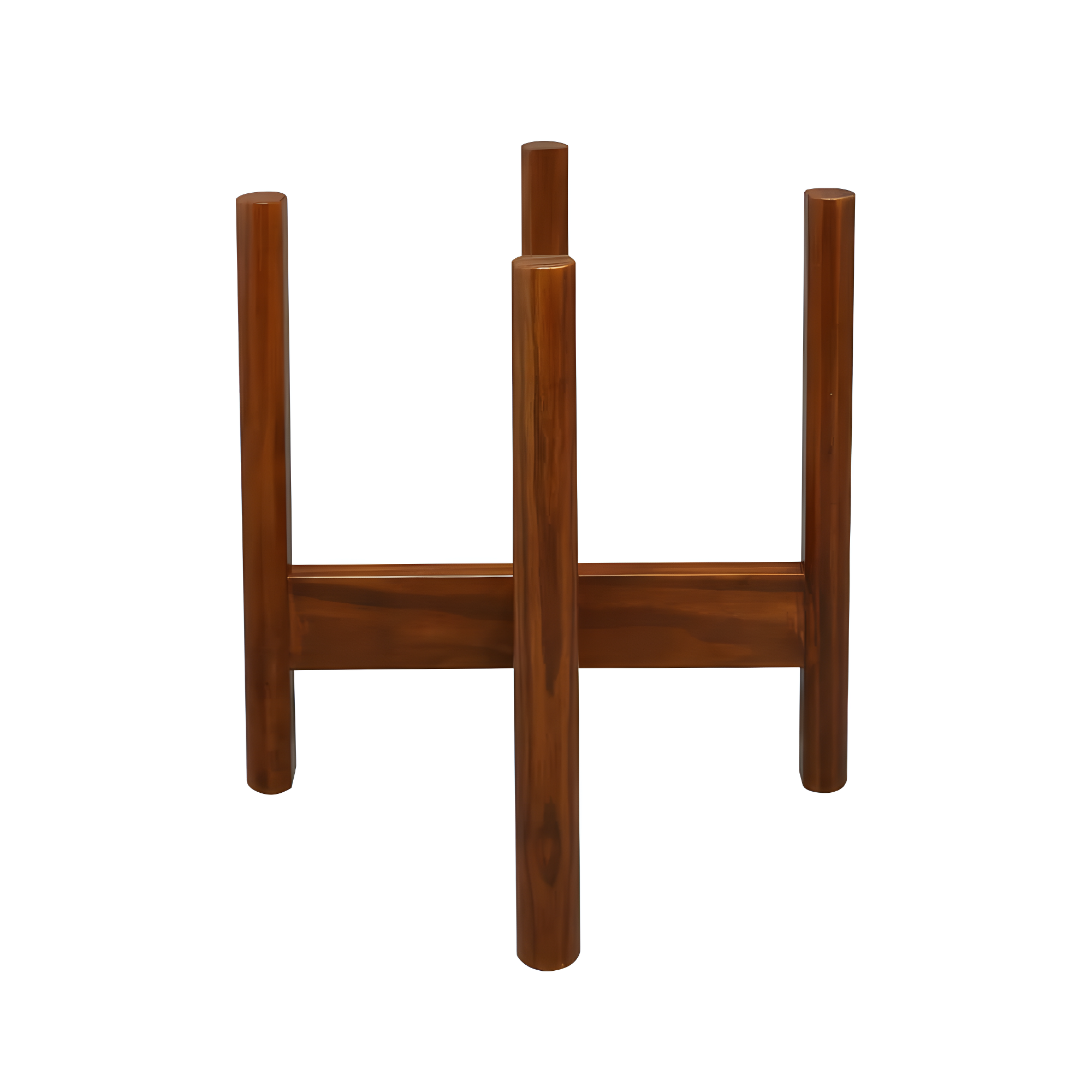 Casual Home Mid-Century Modern Wood Plant Display Stand, Antique Mahogany