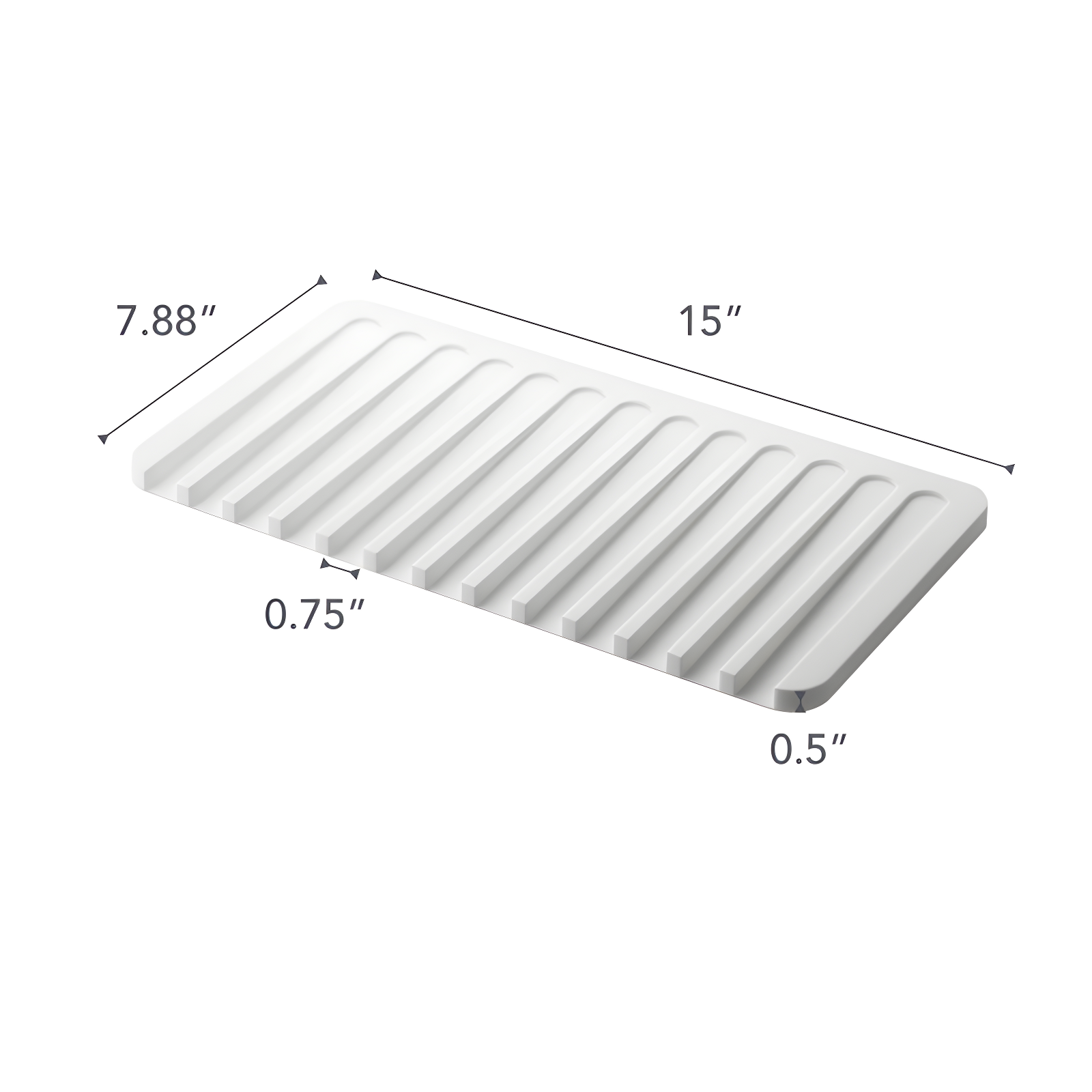 Yamazaki Home Self Draining Tray - Drying Board, Dish Drainer Mat, Silicone