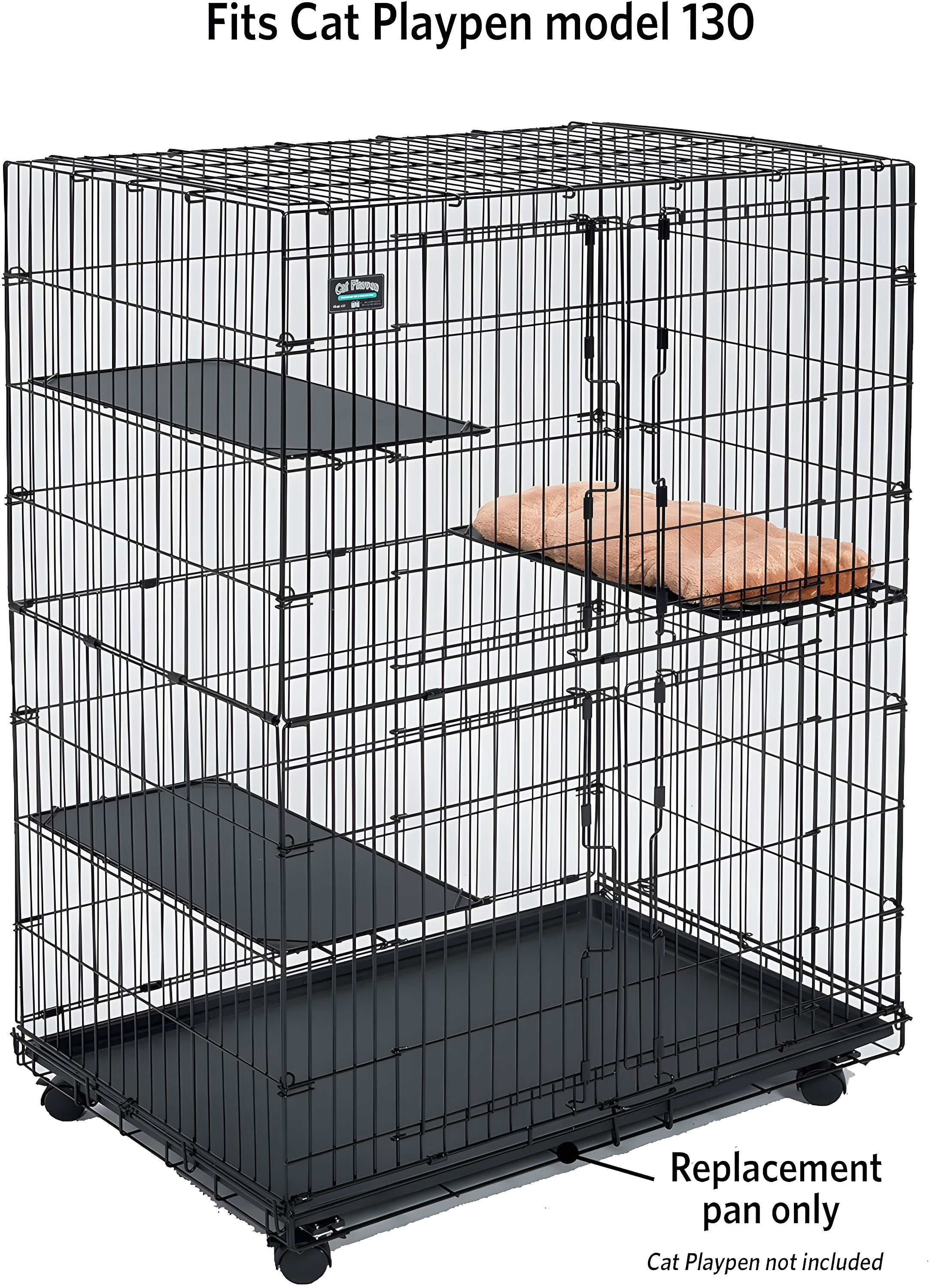 Midwest Homes for Pets 142PAN Replacement Pan for Midwest Cat Cage, 34.5 x 22.5 x 1.125