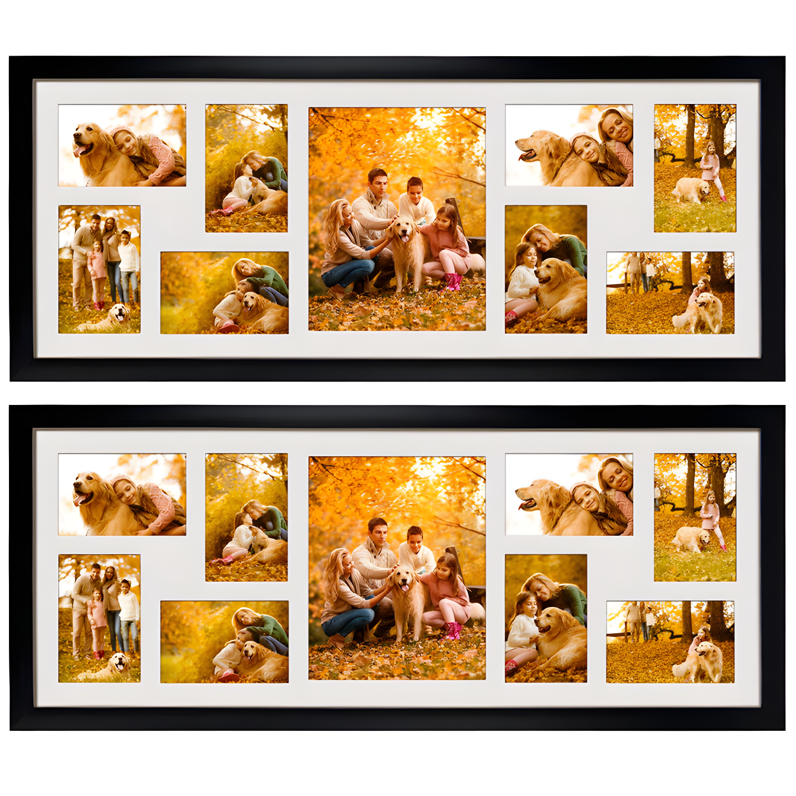 Hokku Designs 2 Pack Picture Frames Collage With 9 Openings, Display Eight 4 X 6 Pictures And One 8X10 Photos For Wall Mounting | Wayfair