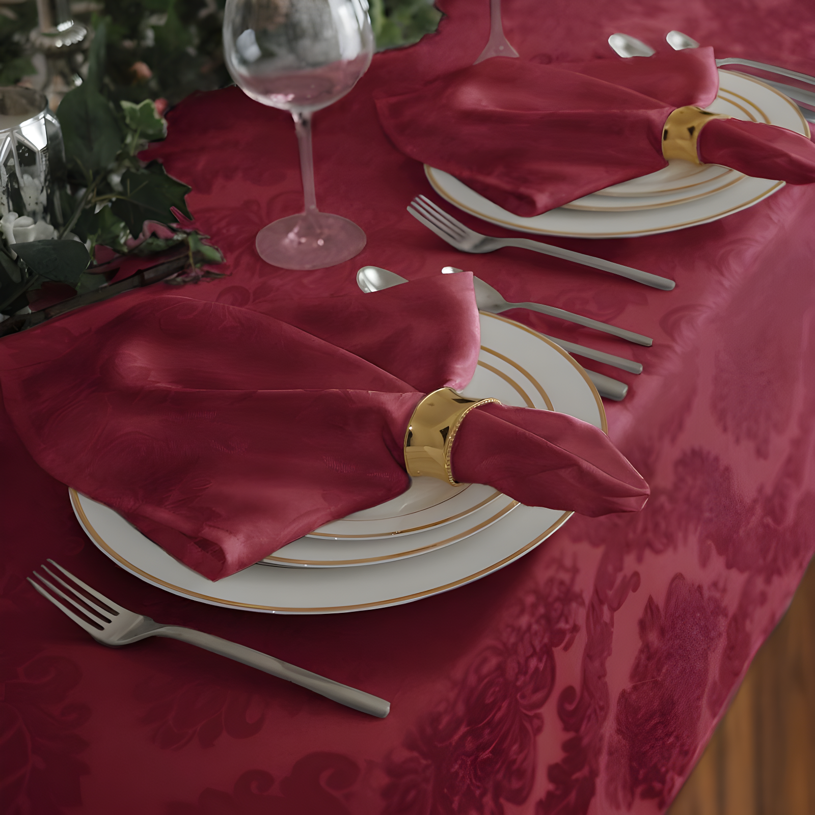 Ophelia & Co. Burchfield Floral Jacquard Round Polyester Tablecloth