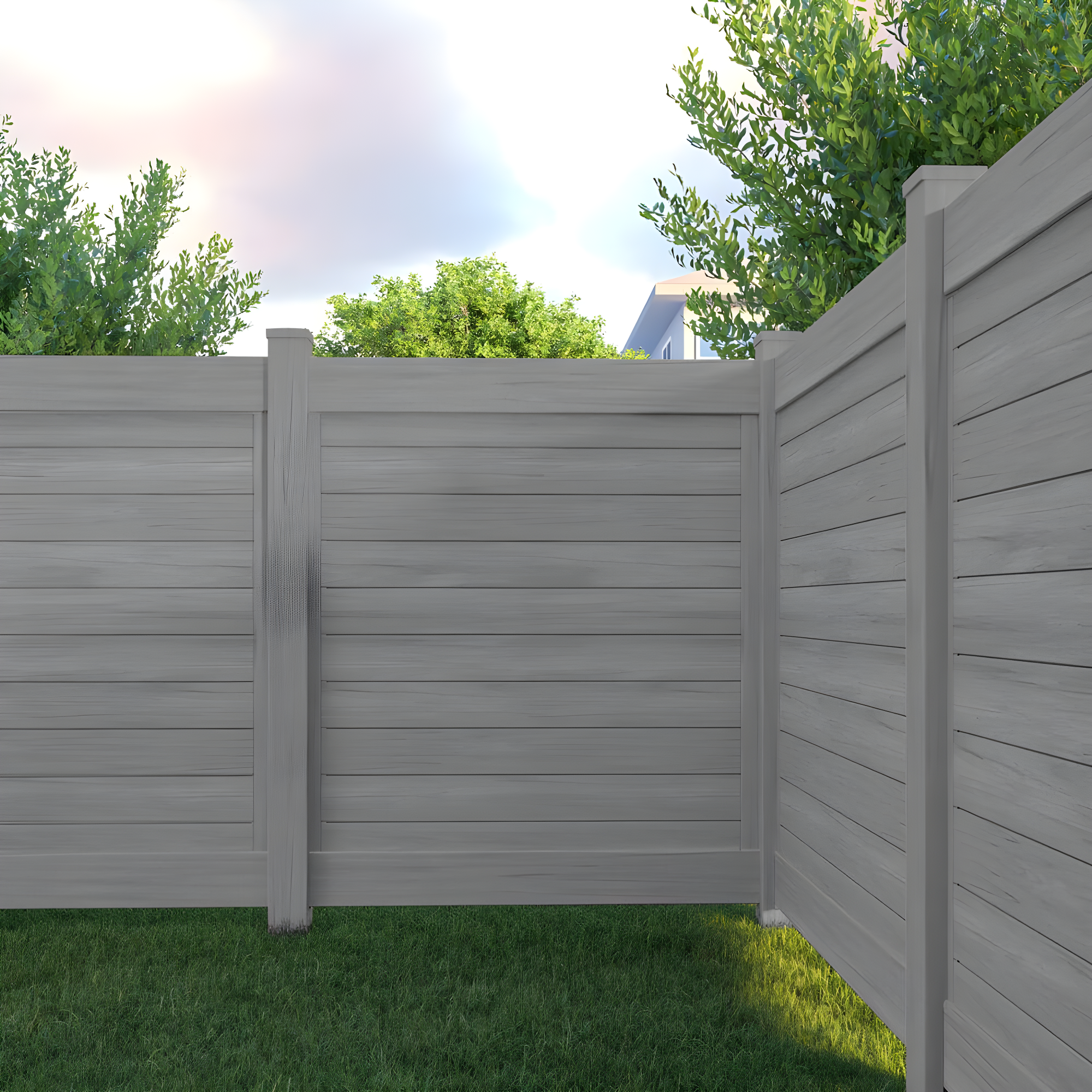 Barrette Outdoor Living Horizontal Fence Driftwood Vinyl Privacy Panel Kit