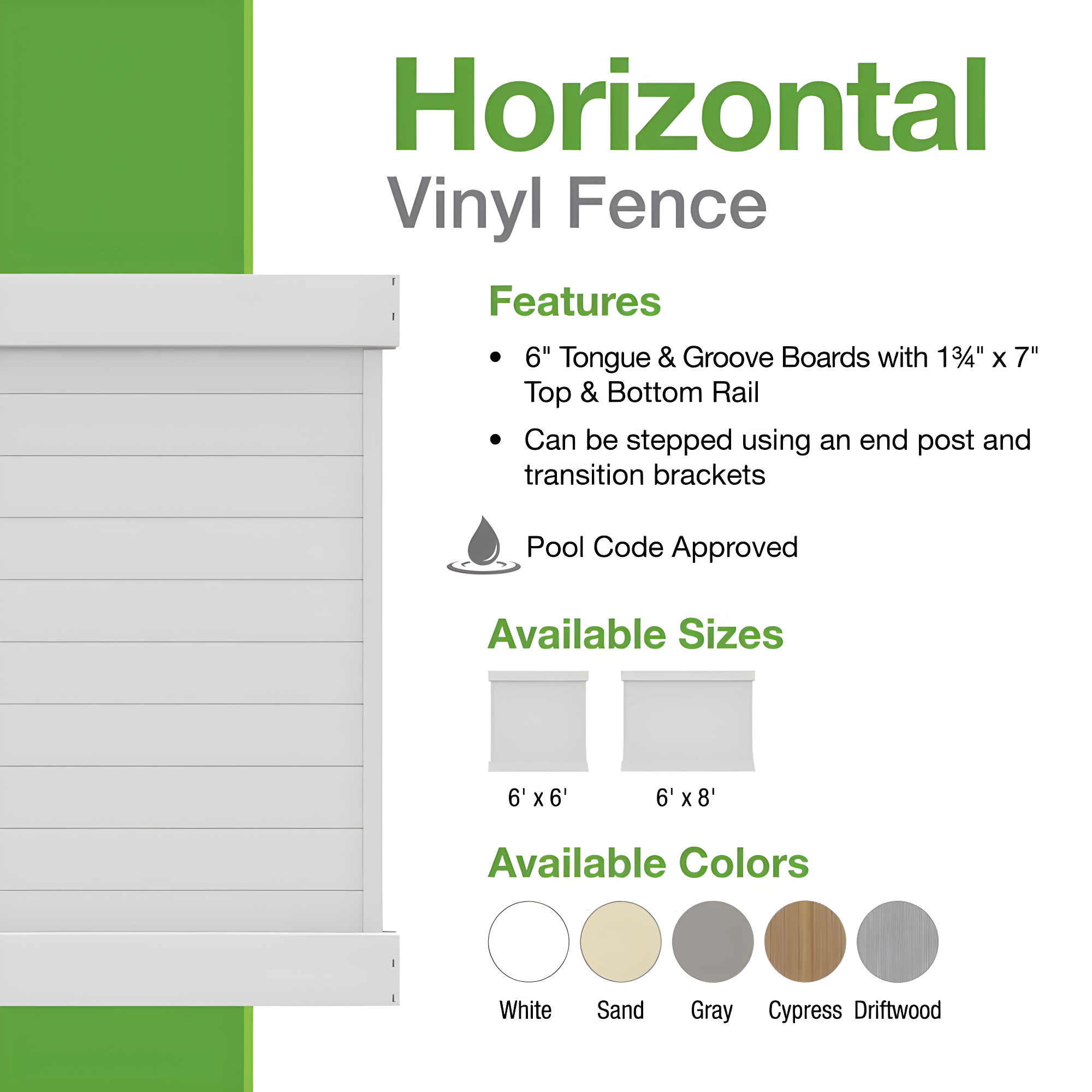 Barrette Outdoor Living Horizontal Fence Driftwood Vinyl Privacy Panel Kit