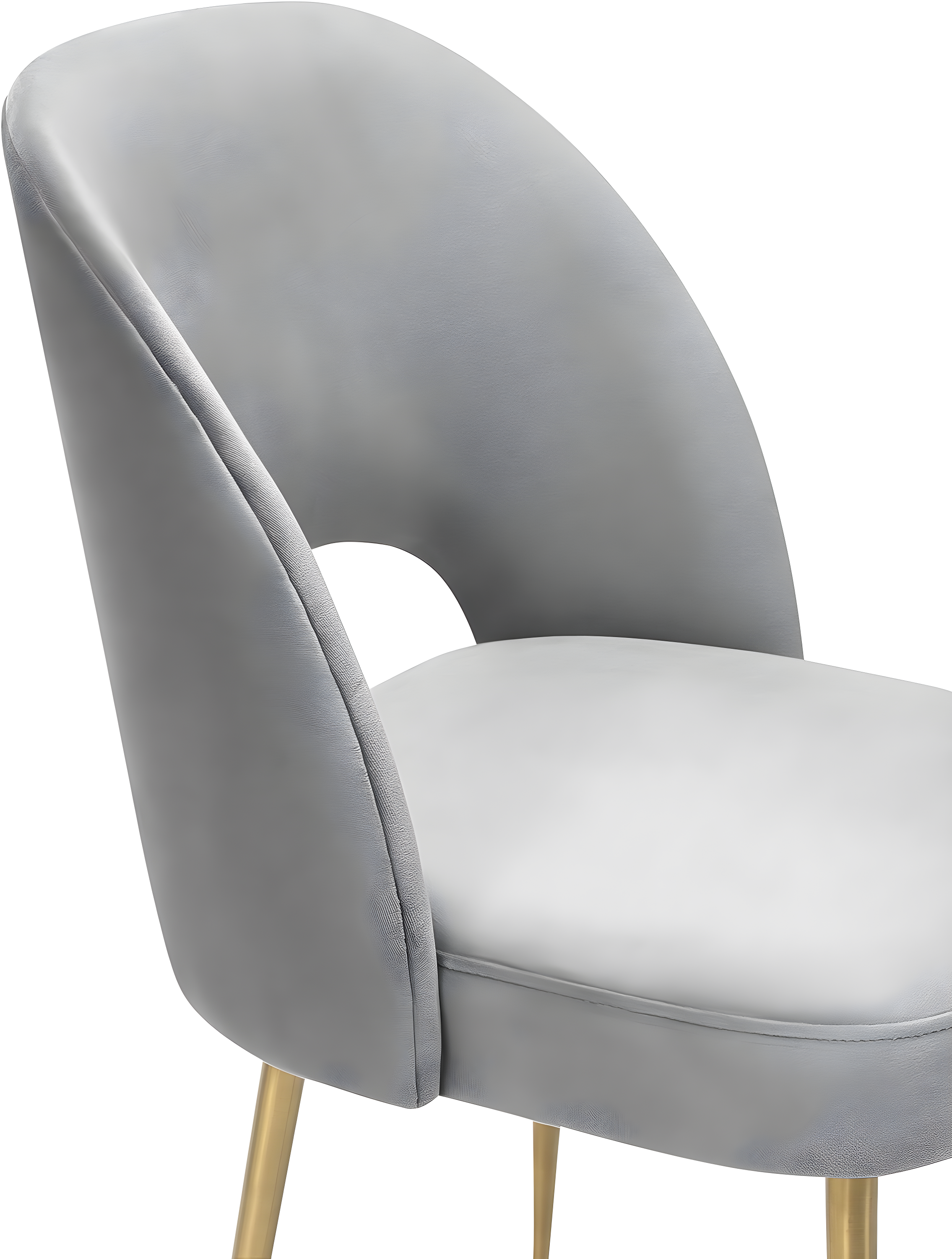 TOV Furniture Swell Light Grey Velvet Dining Chair with Gold Legs