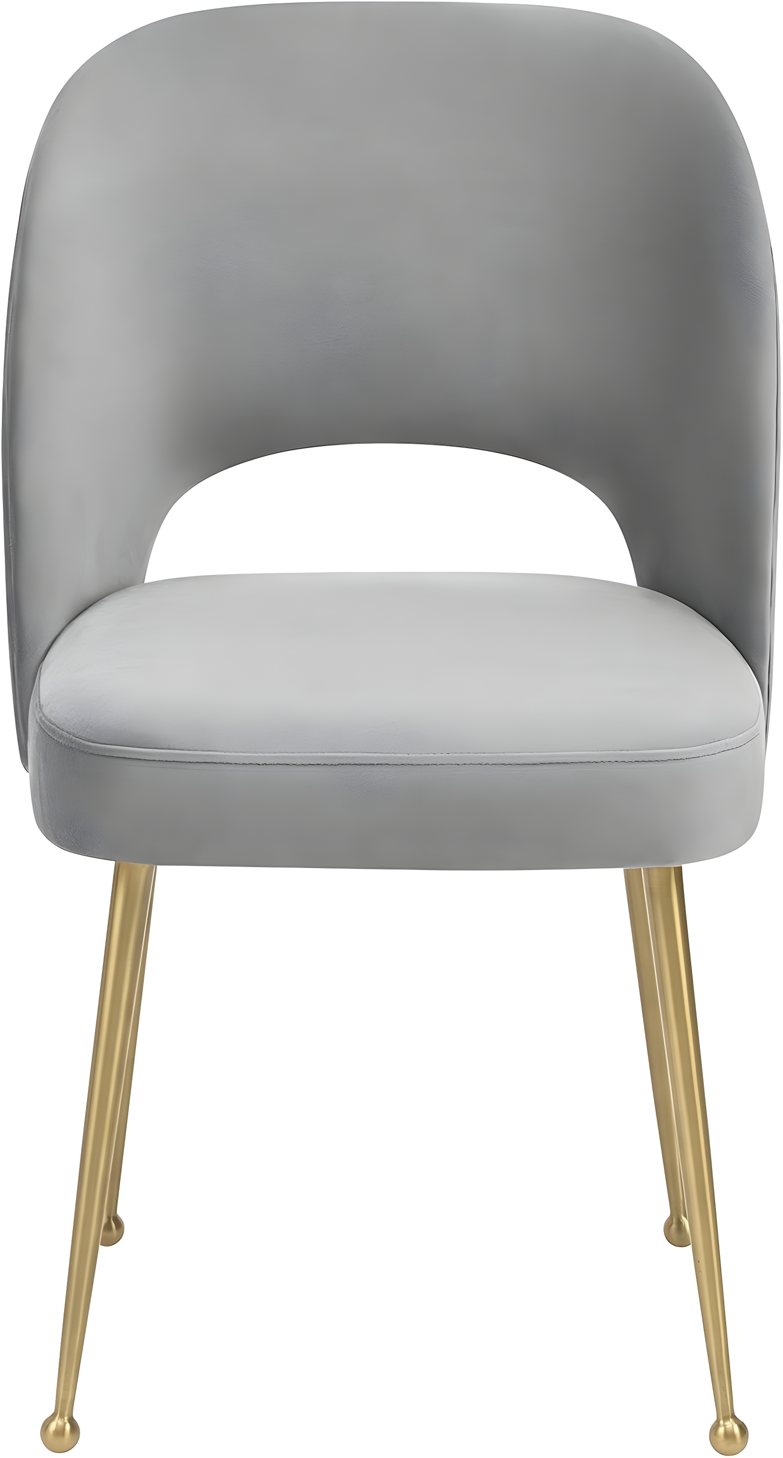 TOV Furniture Swell Light Grey Velvet Dining Chair with Gold Legs