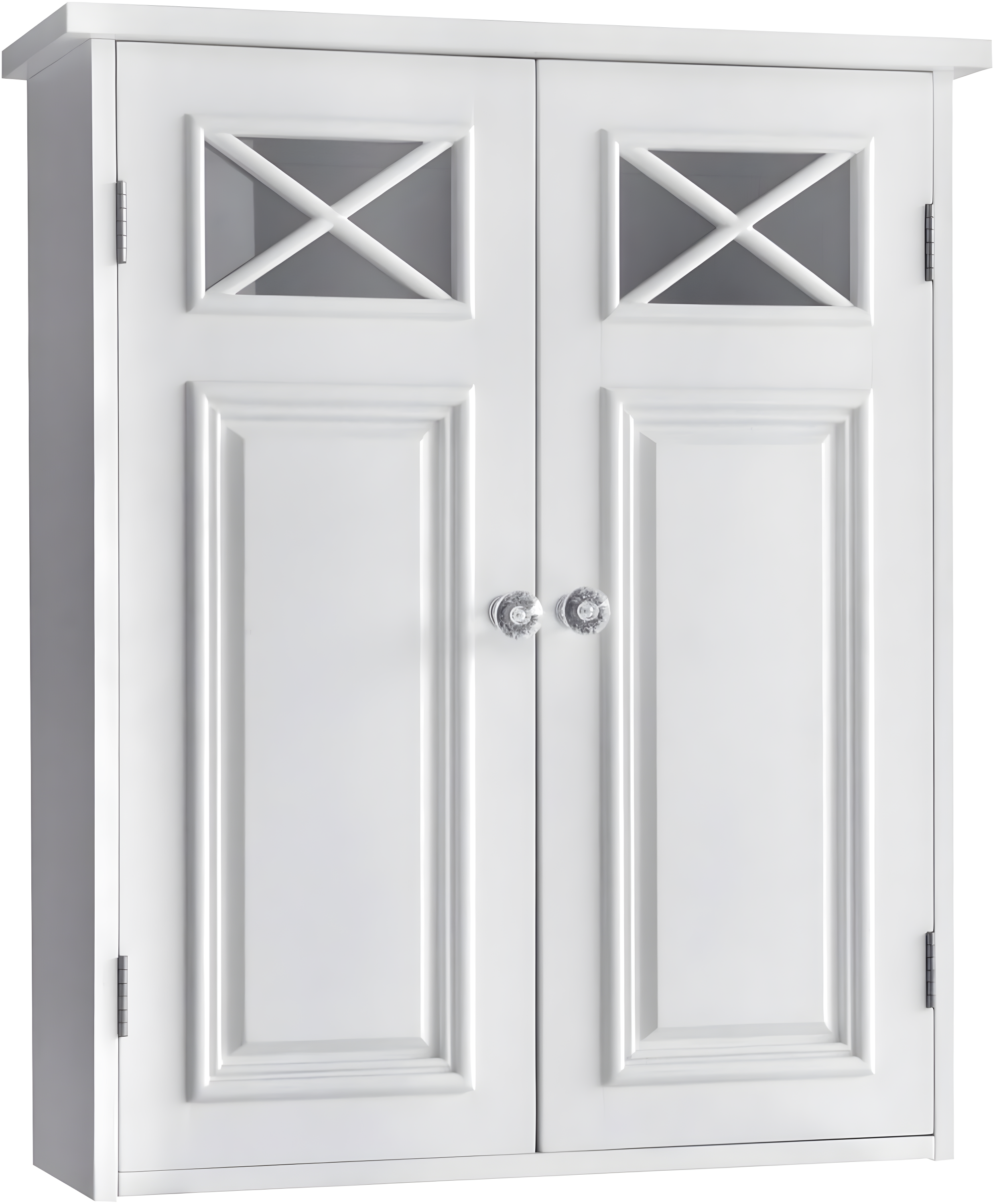 Dawson Two Doors Wall Cabinet White - Elegant Home Fashions: Traditional Style, Semi-Gloss Finish, Bathroom Storage