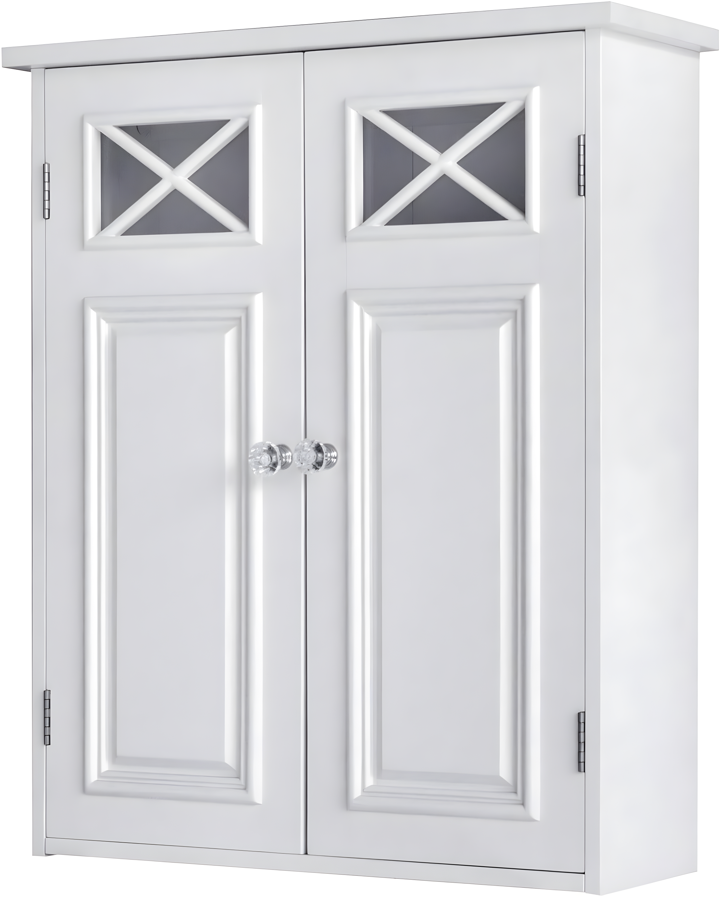 Dawson Two Doors Wall Cabinet White - Elegant Home Fashions: Traditional Style, Semi-Gloss Finish, Bathroom Storage