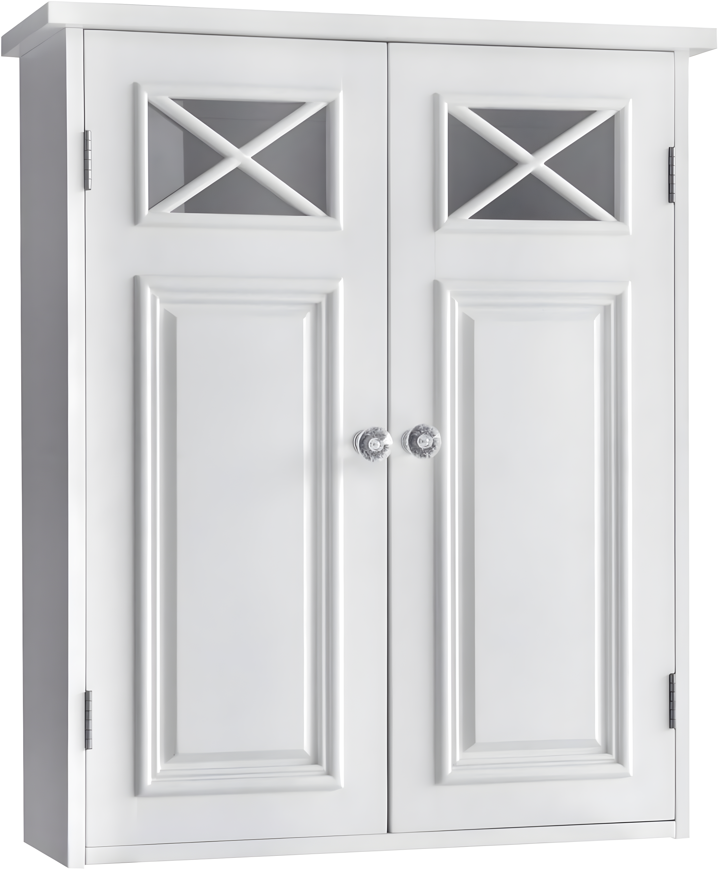 Dawson Two Doors Wall Cabinet White - Elegant Home Fashions: Traditional Style, Semi-Gloss Finish, Bathroom Storage