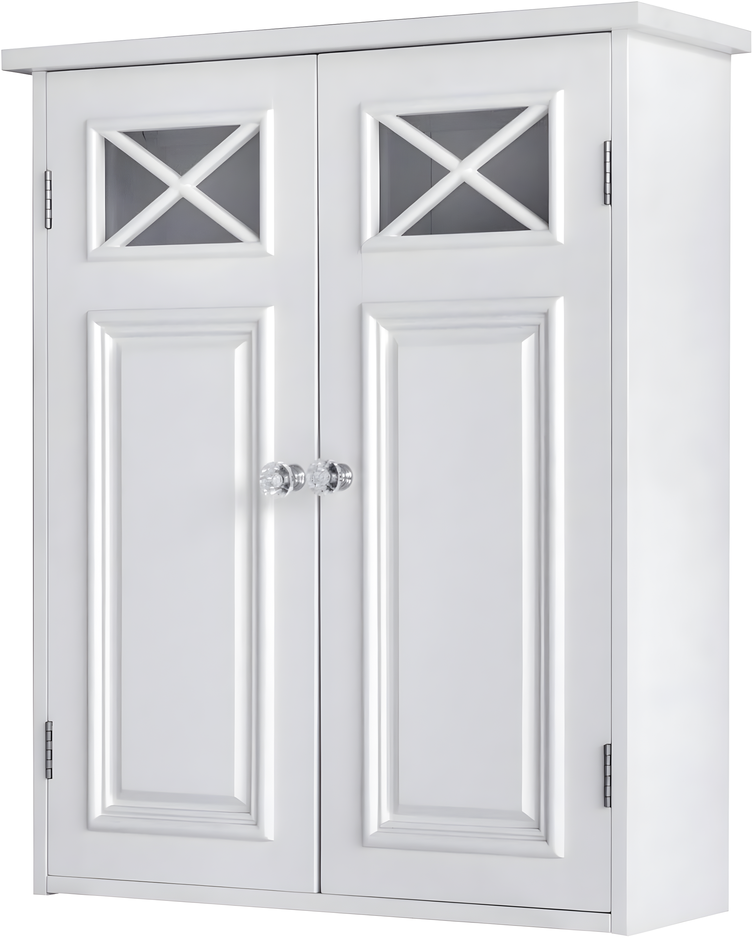 Dawson Two Doors Wall Cabinet White - Elegant Home Fashions: Traditional Style, Semi-Gloss Finish, Bathroom Storage