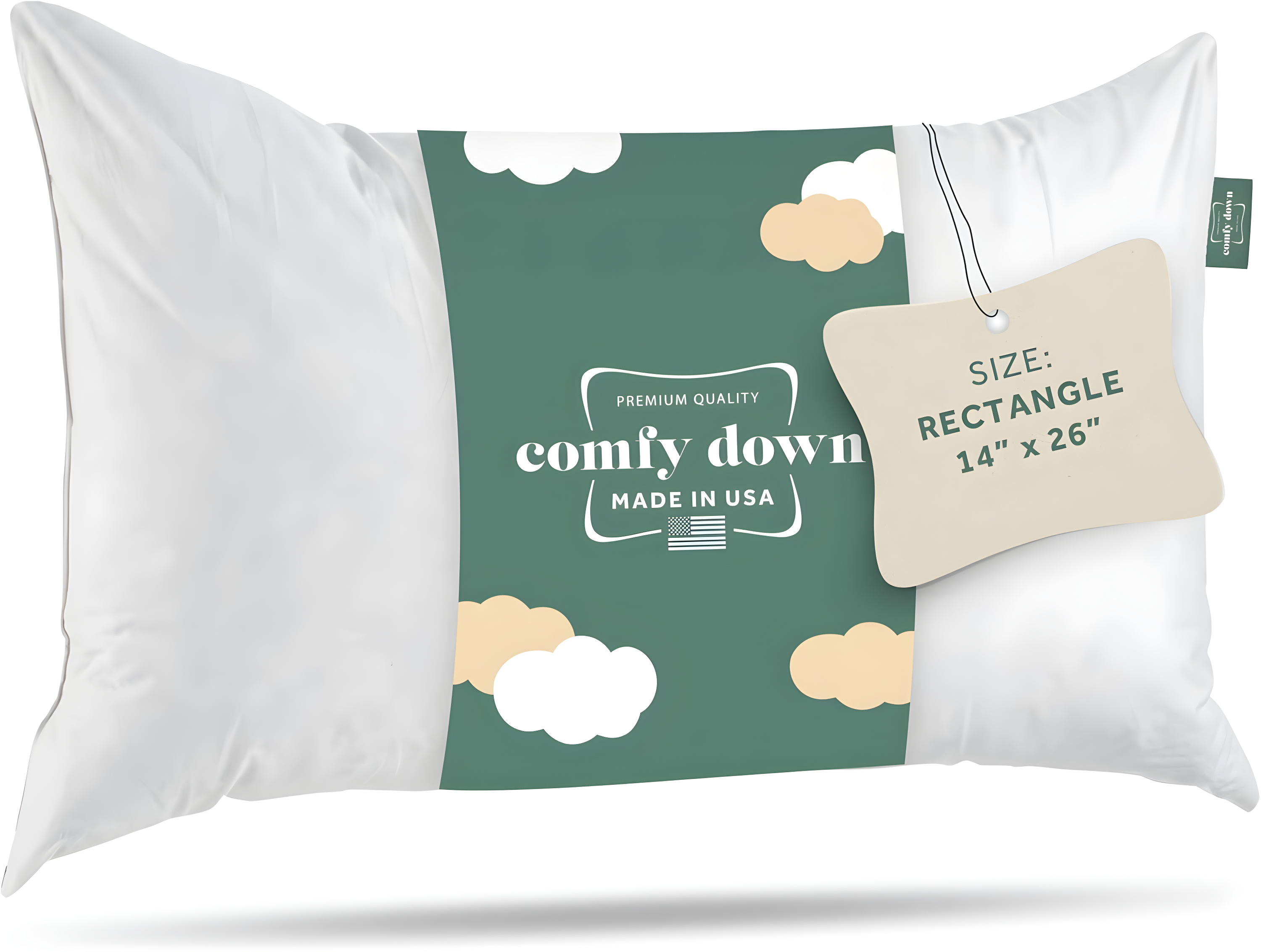 ComfyDown ComfyDown 95% Feather 5% Down Rectangle Decorative Pillow Insert Sham Stuffer