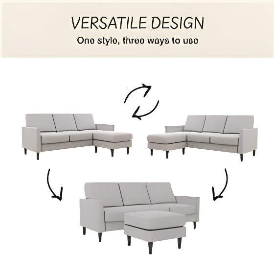 Winston 81.5" Wide Reversible Sofa & Chaise with Ottoman