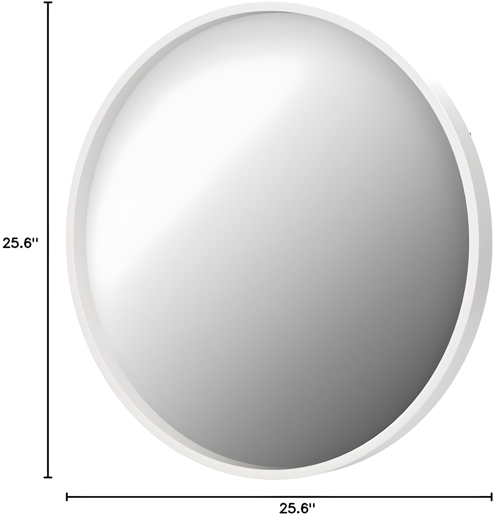 Kate and Laurel All Things Decor 26" x 26" Travis Round Wood Accent Wall Mirror White: Modern MDF Framed, No Assembly Required