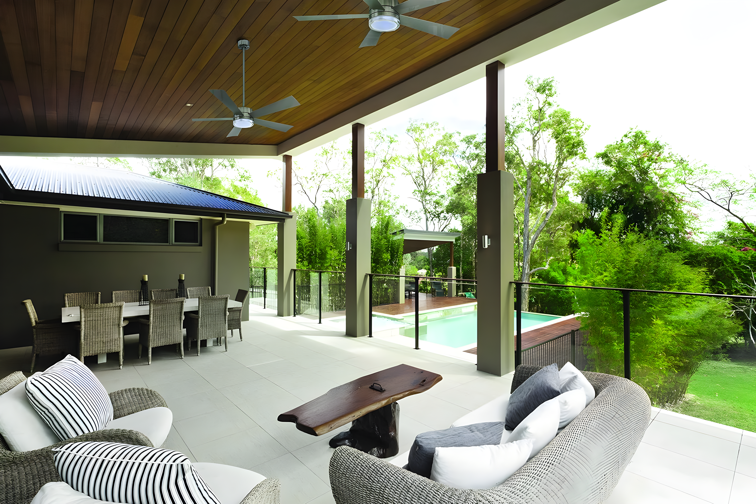 Wynd 5 - Blade Outdoor /Indoor Smart Ceiling Fan with Remote Control and LED Light Kit Included, Works With Alexa and iOS or Android App